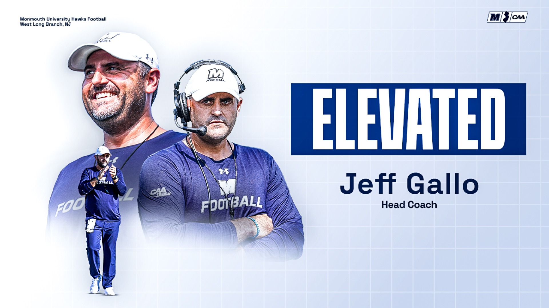 Jeff Gallo Elevated to Monmouth Football Head Coach Graphic