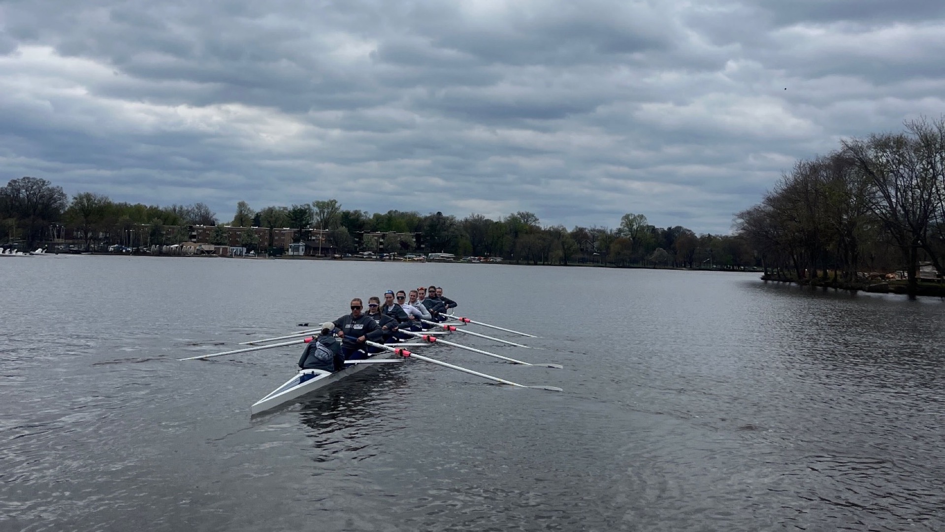 Varsity Eight boat in action