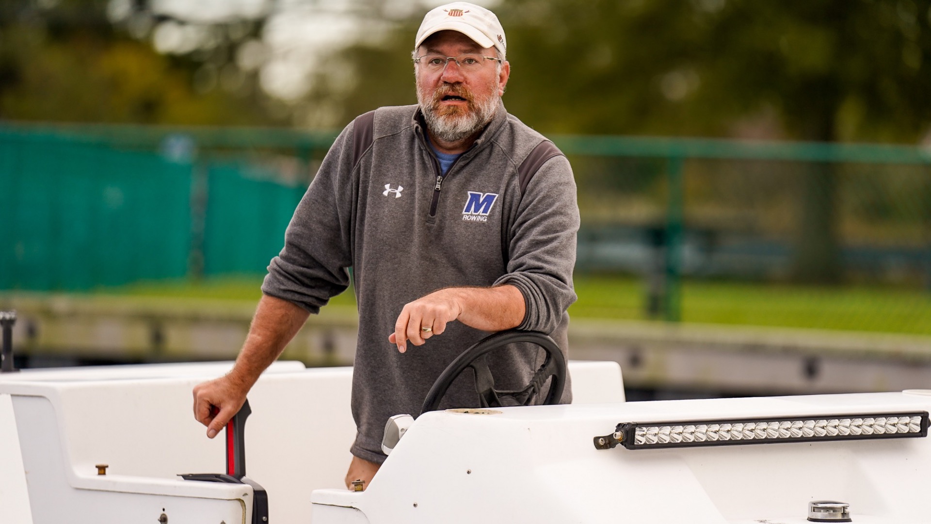 Scott Belford driving the boat