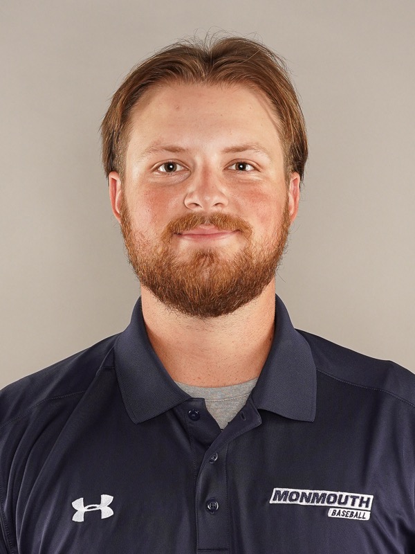 Zack Beach (head and shoulders mug shot in a blue polo with a Monmouth baseball logo in white)