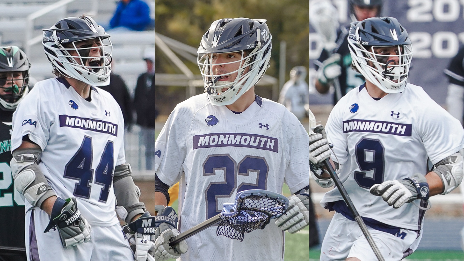 Ty Caffarelli, Miles Edmiston, Nick Teets 2026 Men's Lacrosse Preseason All-CAA
