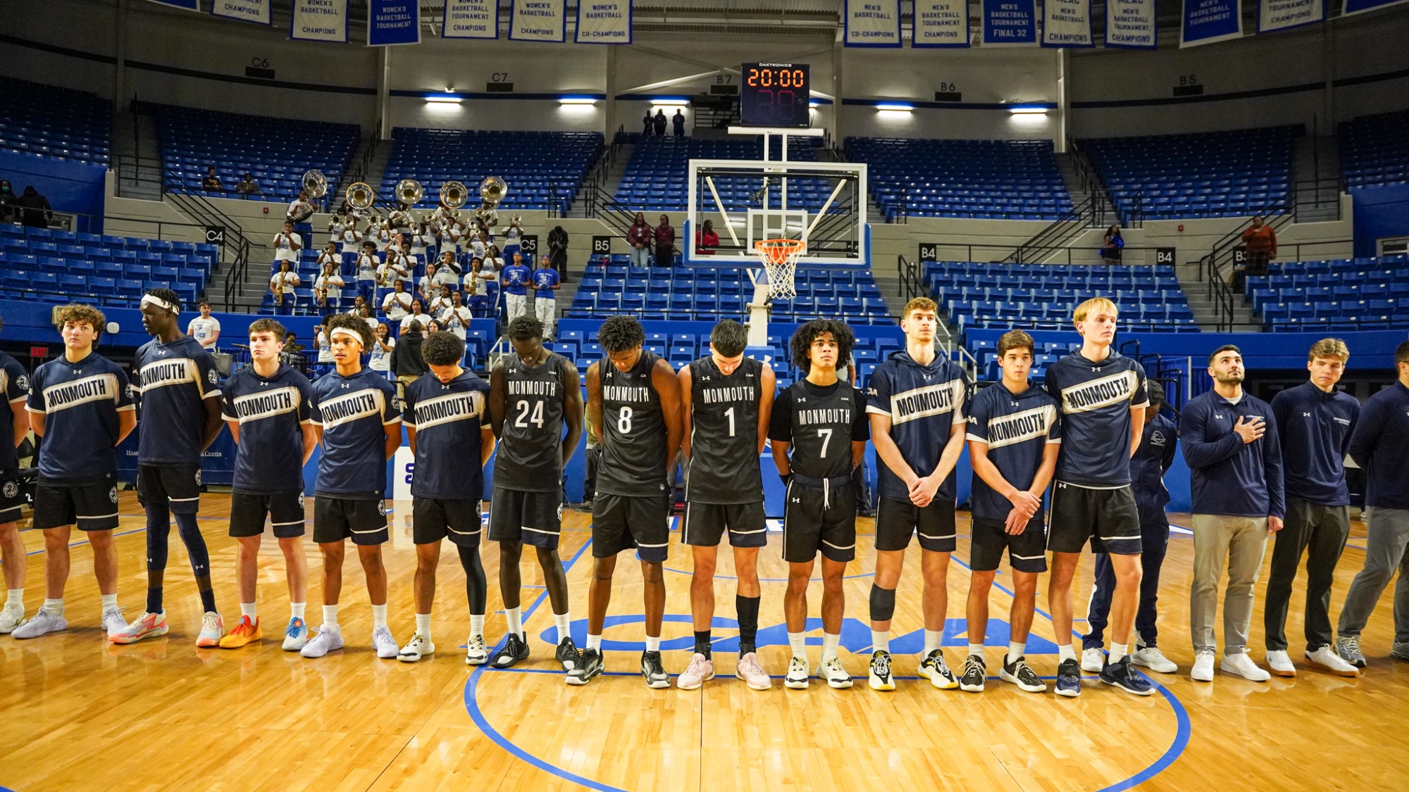 Lined up for anthem  (MBB at Hampton 1.22.26)