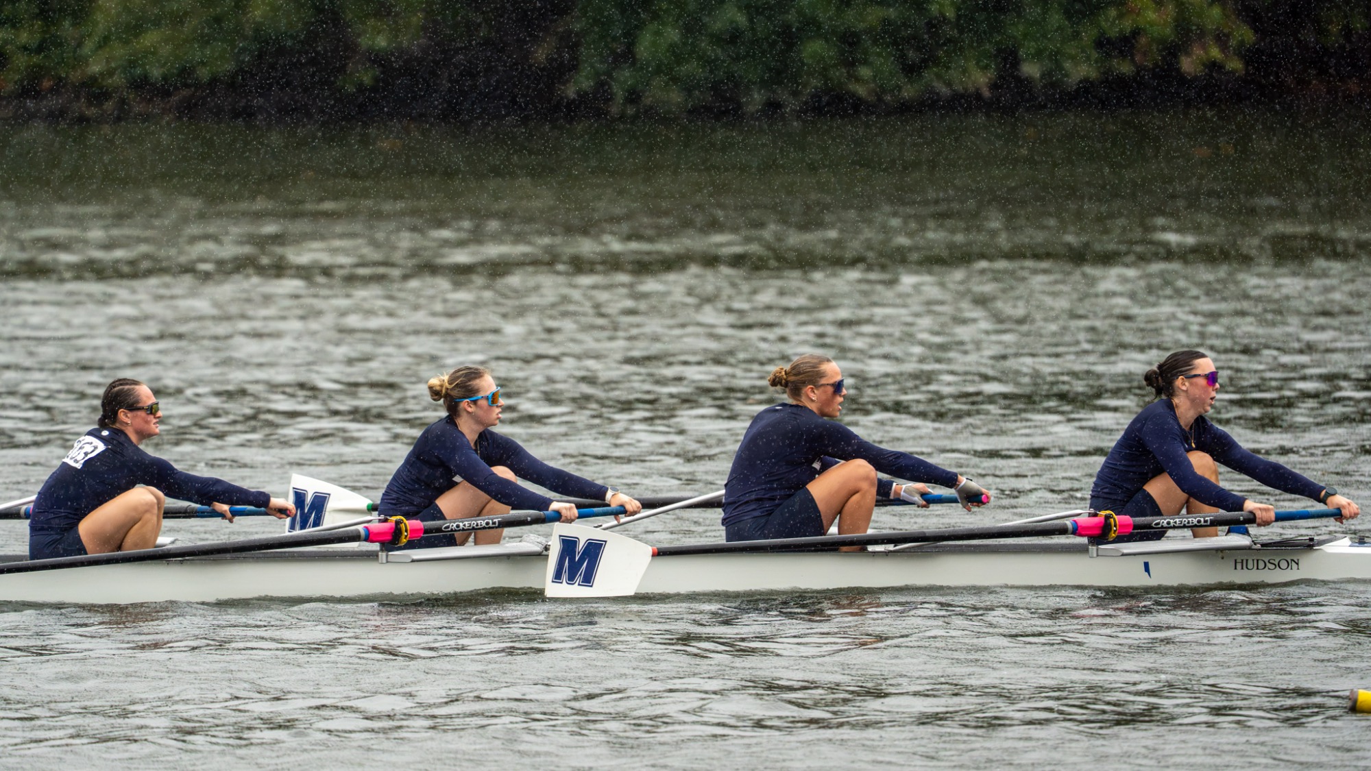 Syrah Mills, Addison Cohen, Alyssa Taylor and Reese Hamburger rowing during Navy Day Regatta (10.11.26)