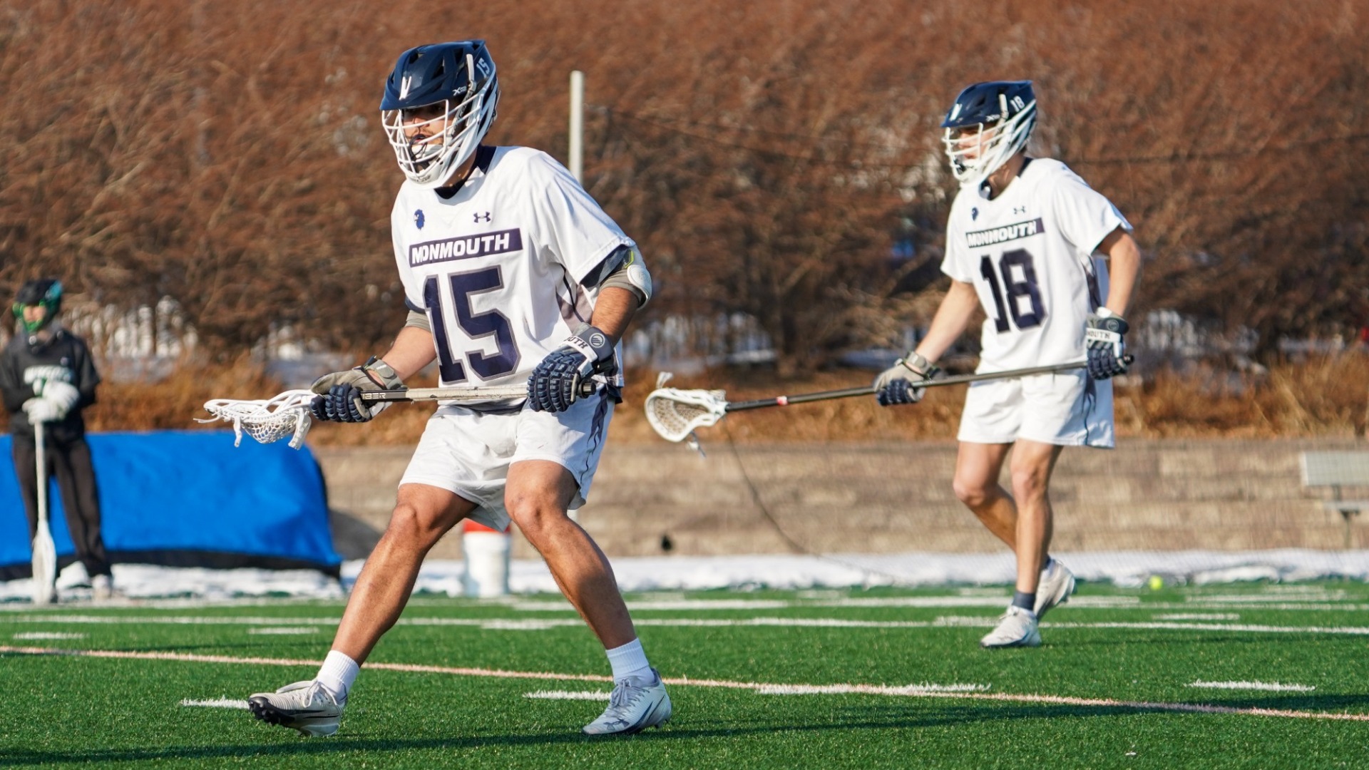 Carter Malone, Gavin Seaman, Monmouth Men's Lacrosse vs. Wagner 2-17-26 IE