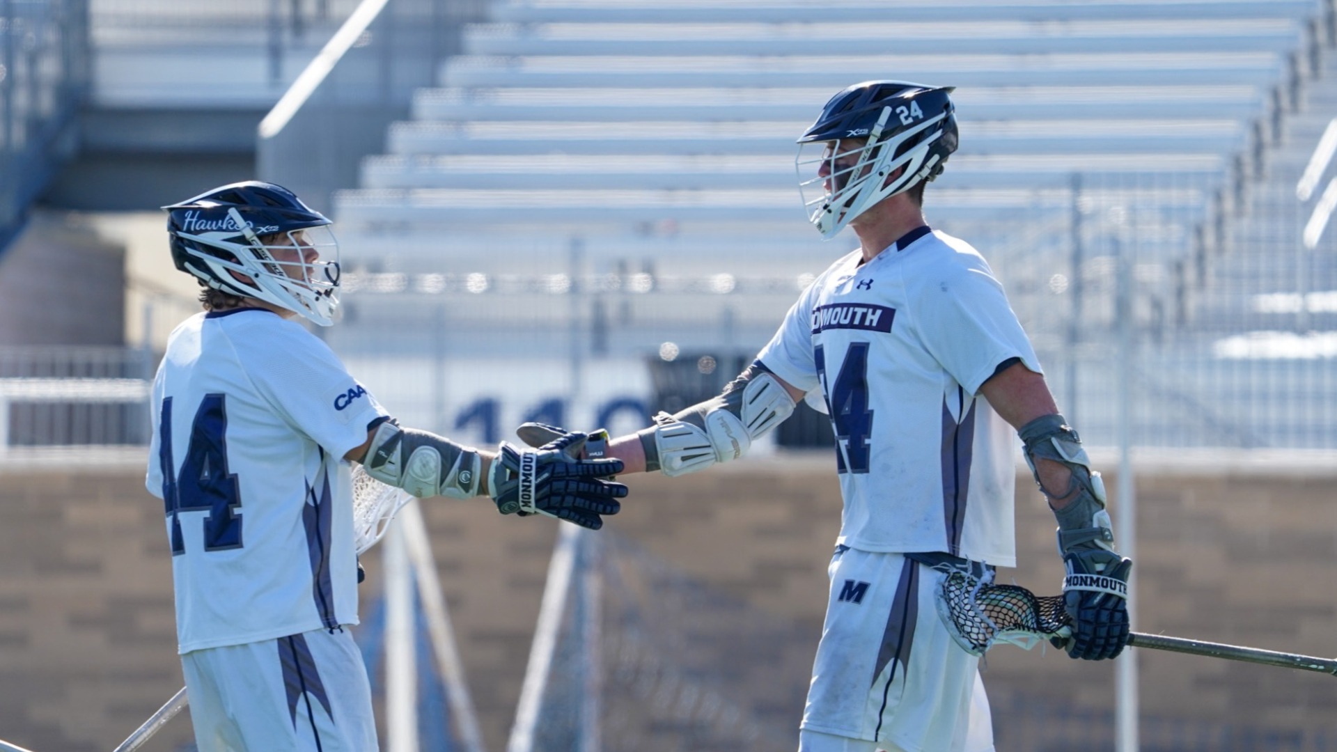 Ty Caffarelli, Connor Gorman, Monmouth Men's Lacrosse vs. Mount St. Mary's 2-28-26 MM