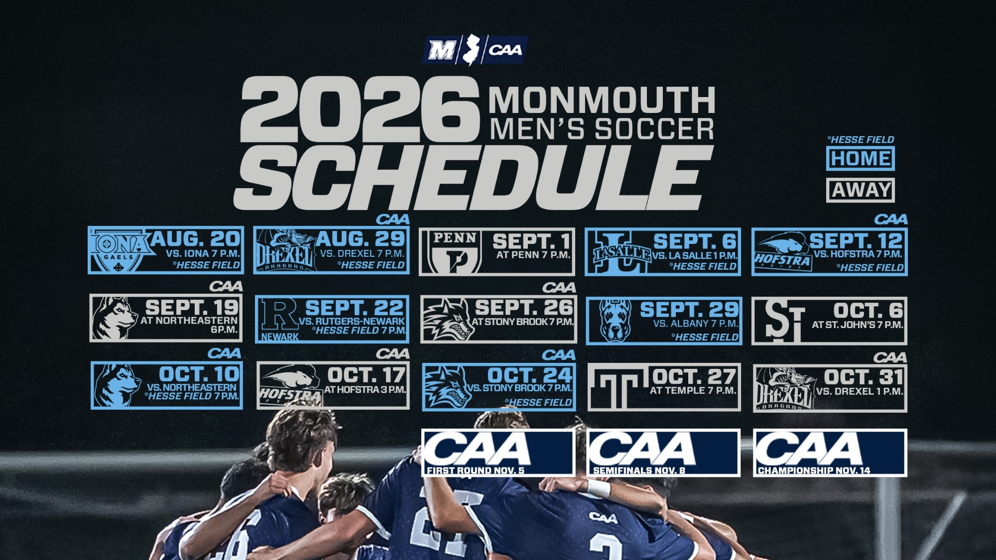 Men's Soccer 2026 Schedule Main Story graphic