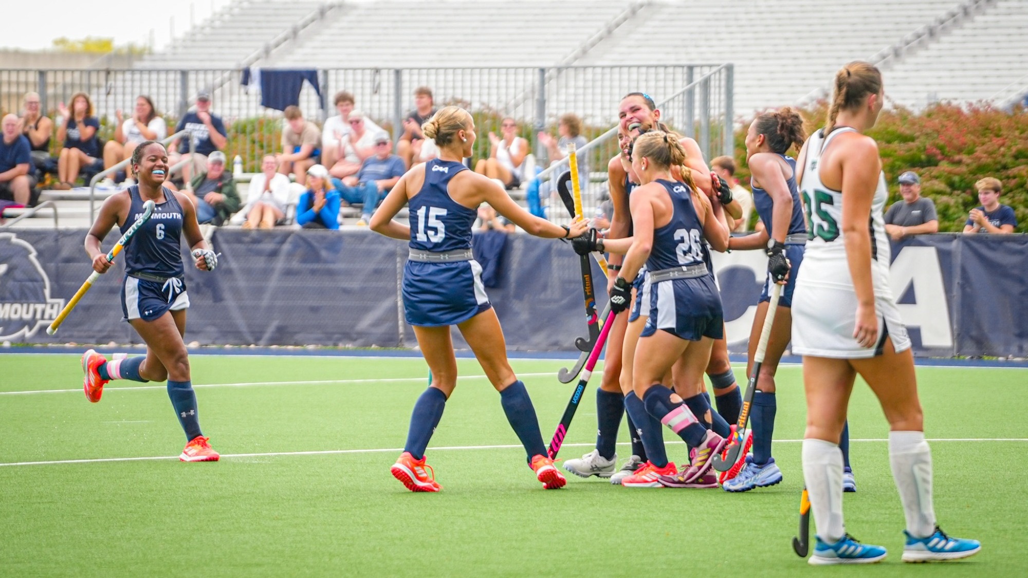 Milla Frye celebrate after a goal against Wagner 