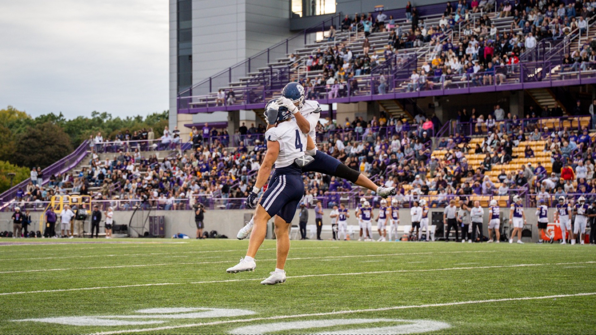 Hunter Watson, Donovan Dyson, Monmouth Football at UAlbany 9-19-26 RS