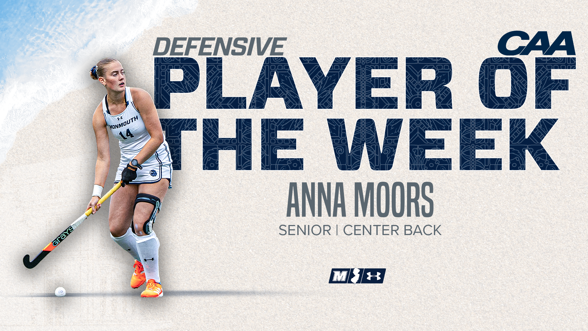 Anna Moors CAA Defensive Player of the Week graphic