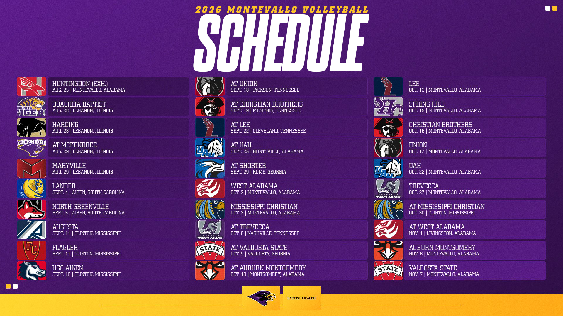2026 VB Schedule 