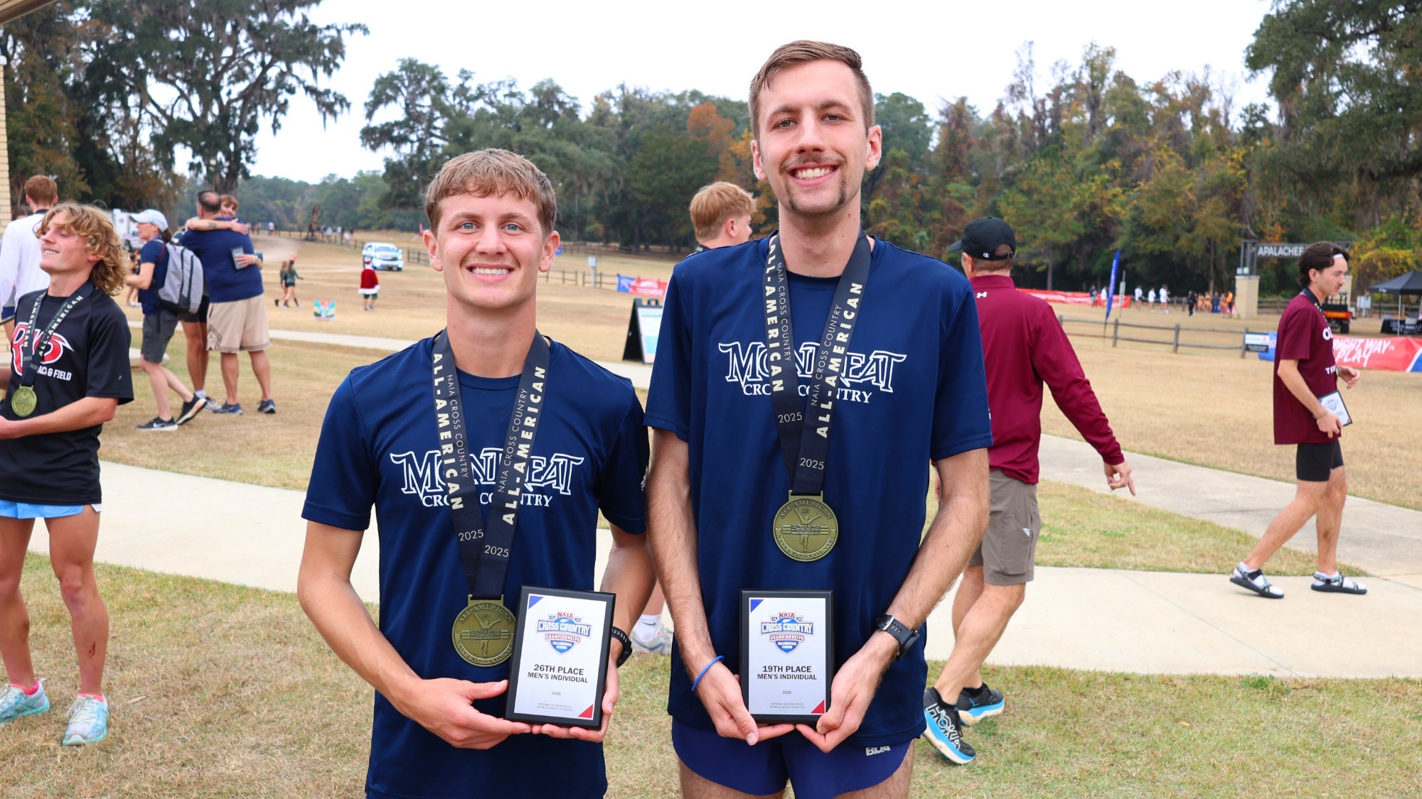 Brock Lauer and Ryan Stade at NAIA XC National Championships 11-21-25