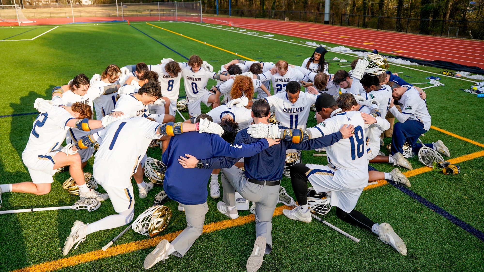 MLAX Team Prayer Huddle vs. Pfeiffer 021026