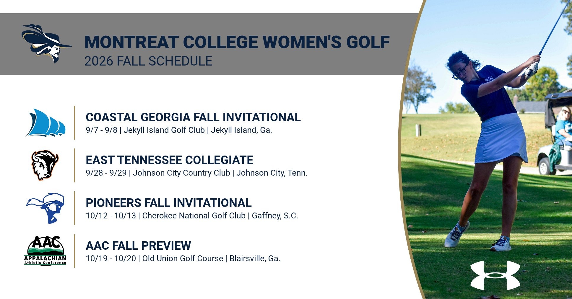 WGOLF 2026 Fall Schedule 7-28-26