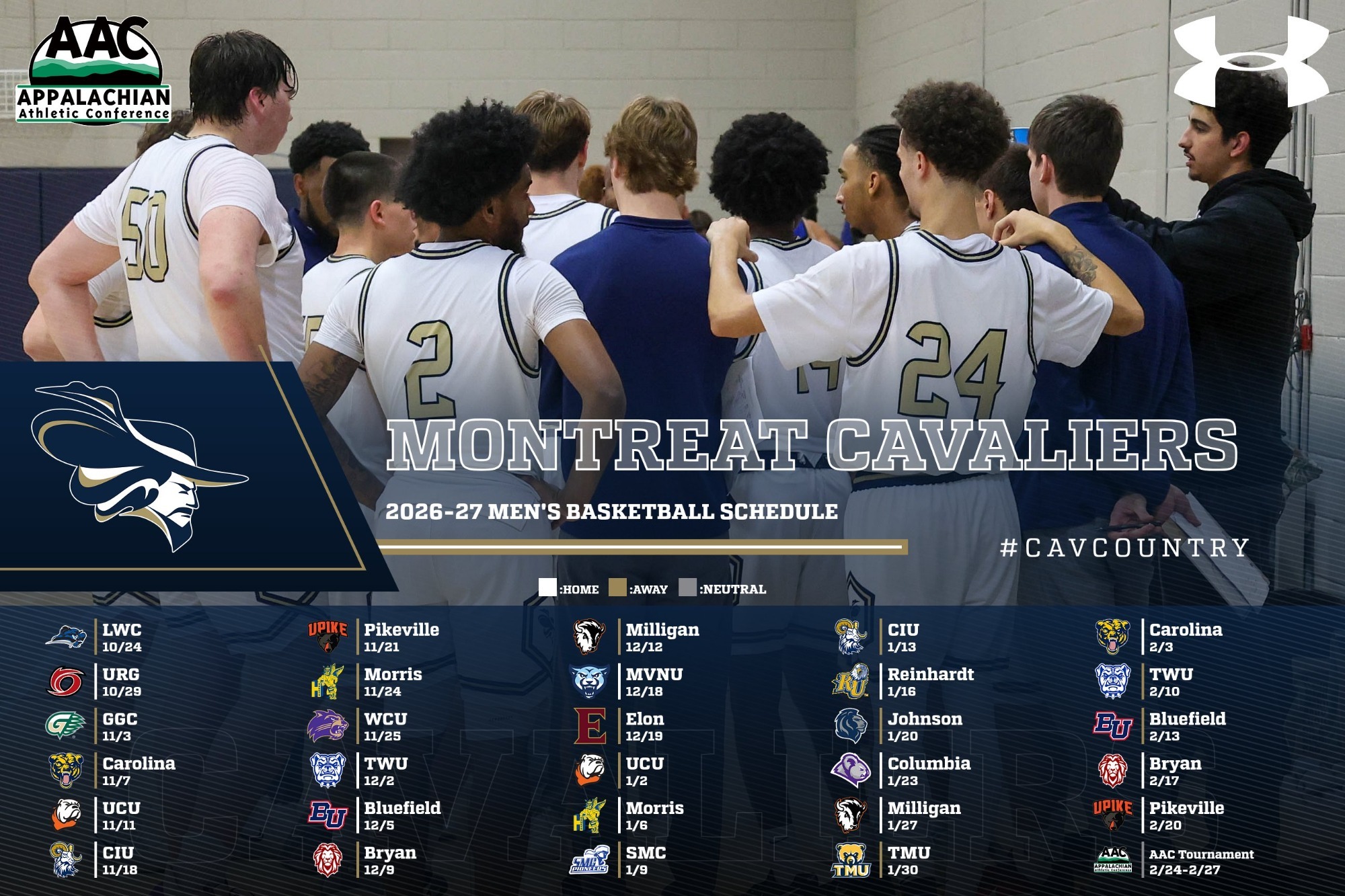 Montreat Cavaliers - 2026-27 Men's Basketball Schedule