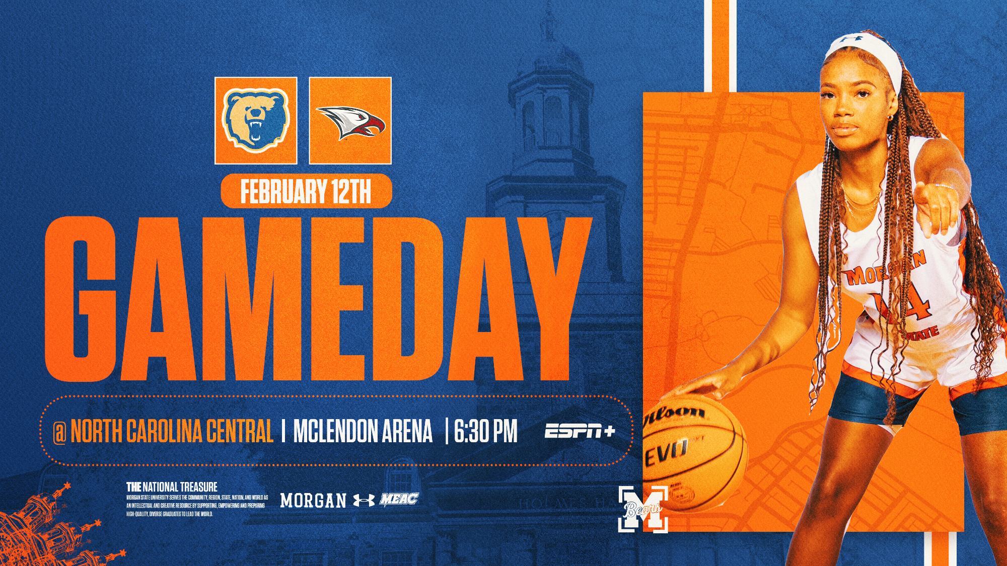 2026 WBB at NCCU Gameday Graphic