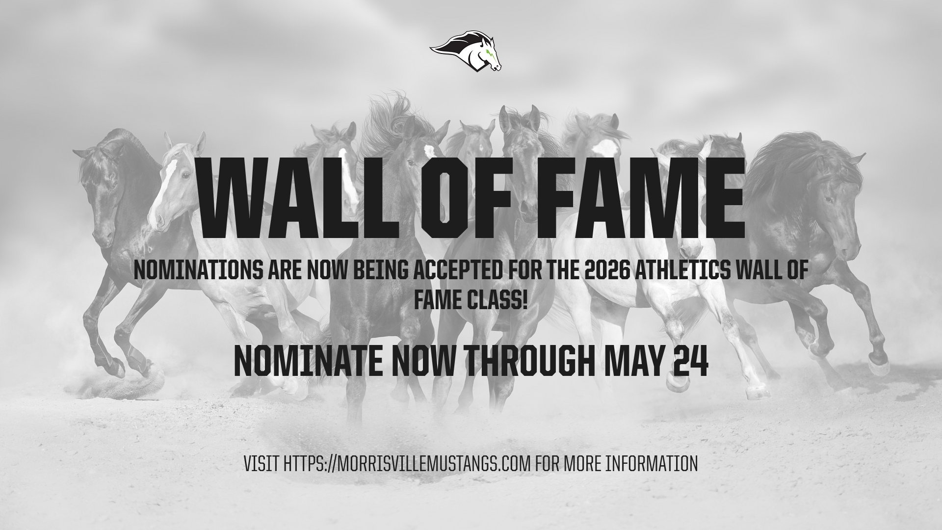 Wall of Fame Nominations are now being accepted through May 24 for the Class of 2026 - visit www.morrisvillemustangs.com for more information