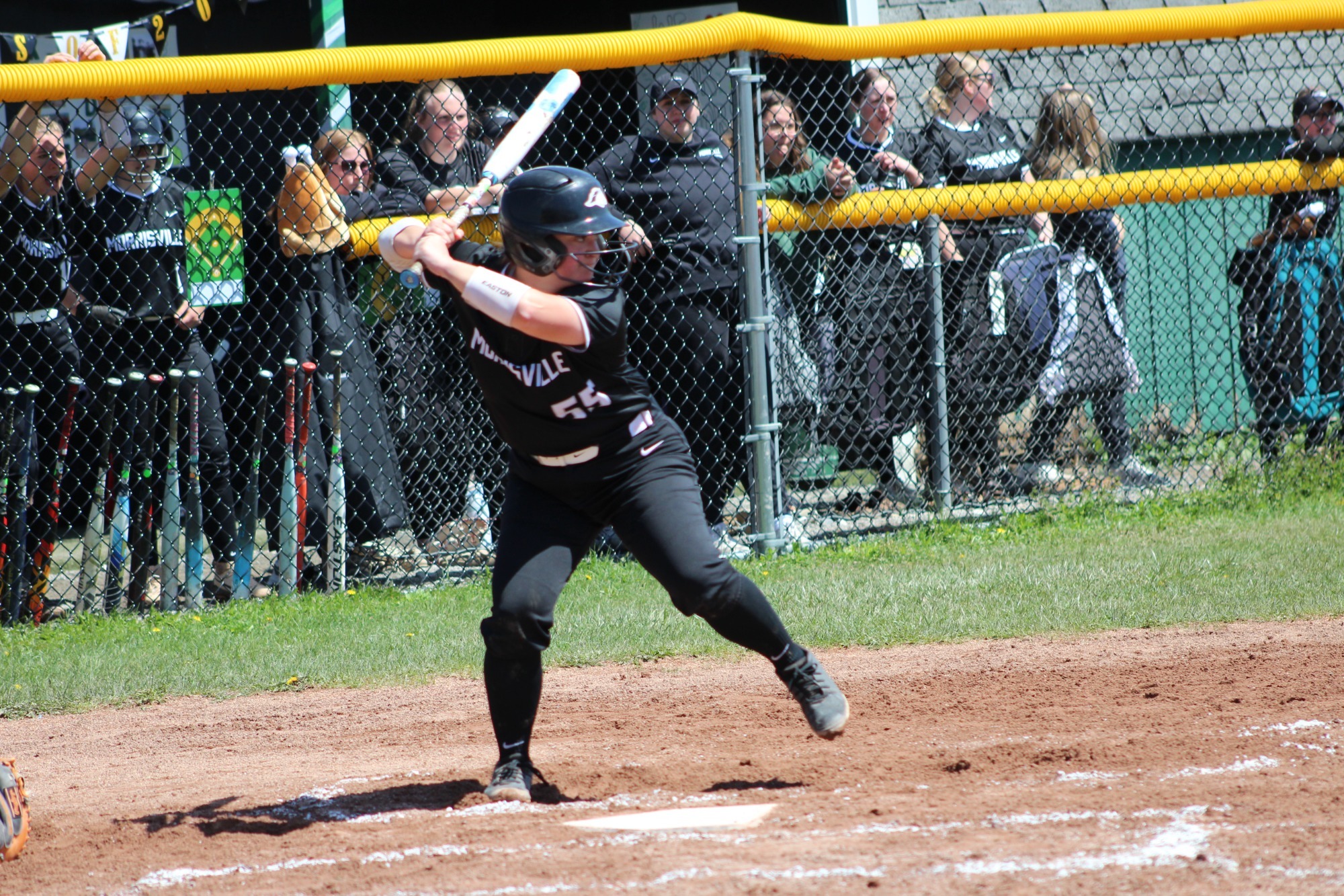 Kaylie Kendrick at bat for the Mustangs