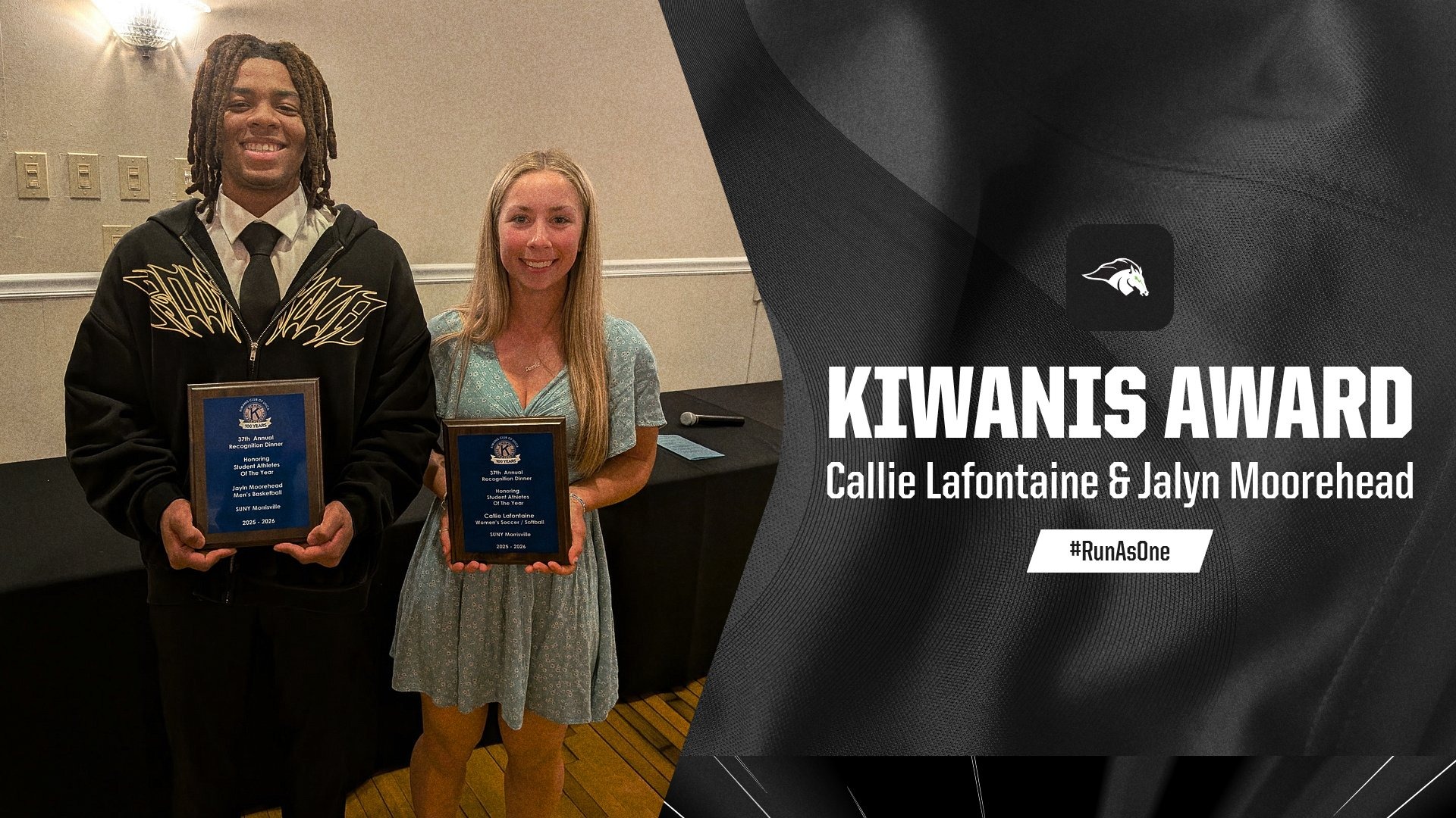 2026 Kiwanis Award honorees Callie Lafontaine and Jalyn Moorehead