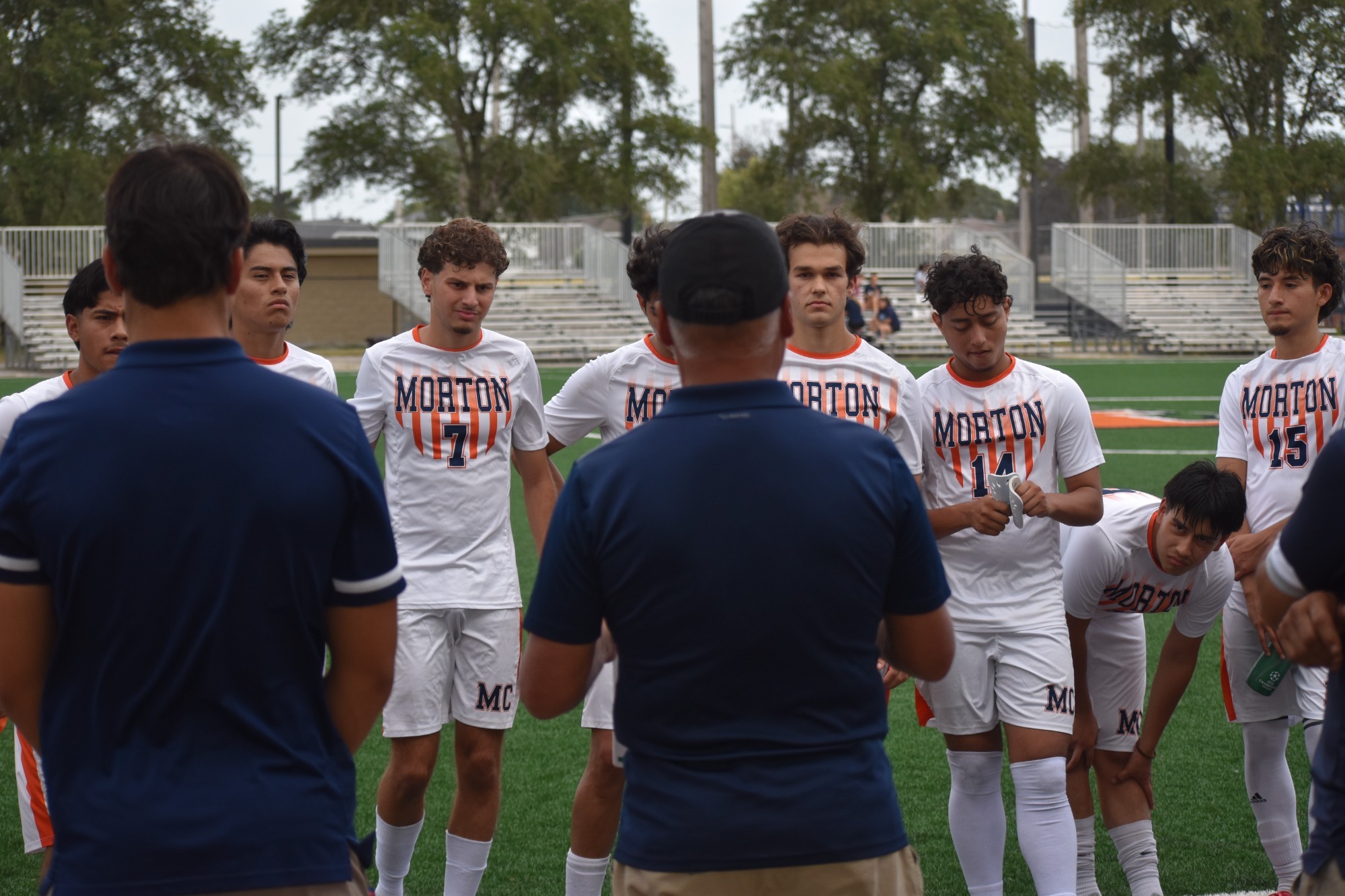Mens soccer huddle 2026