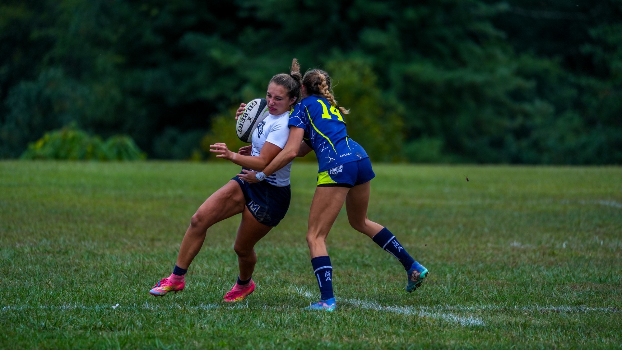 Riley Sibilia takes tackle against Queens 
