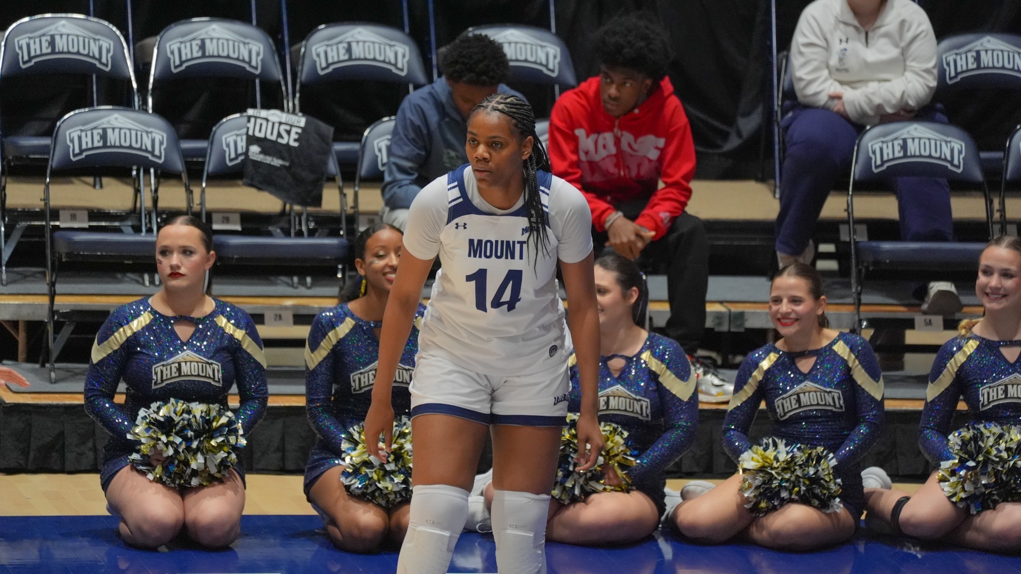 Amber Bullard Readies on Defense with Cheer in Background