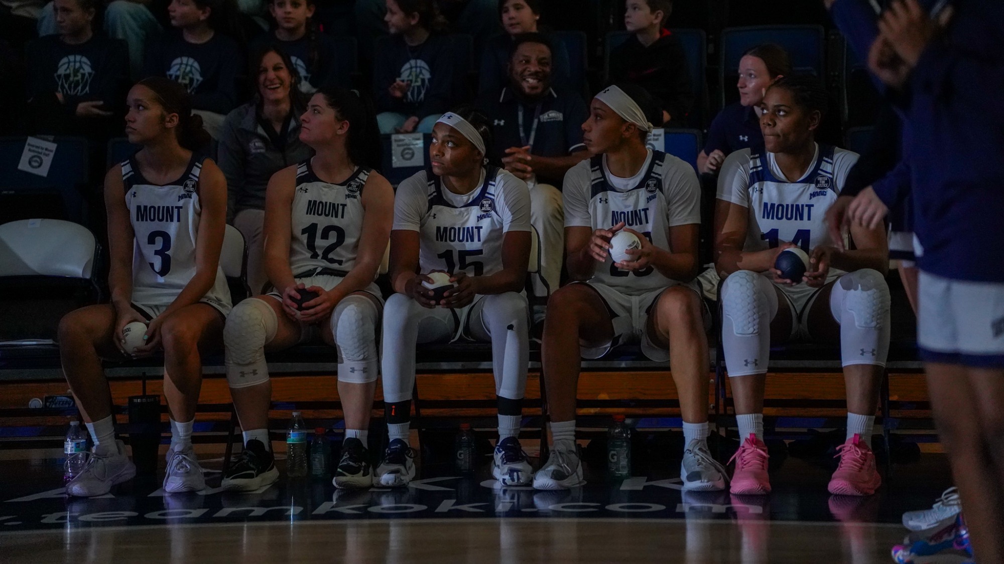 Mount's Starters Await Name Introductions before the Lehigh Game