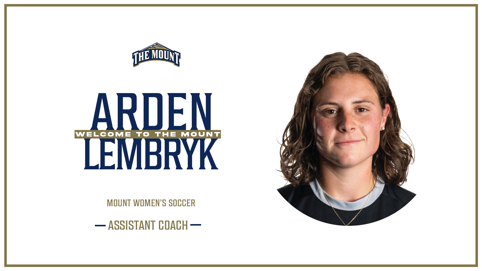 Arden Lembryk Welcome Graphic to the Coaching Staff
