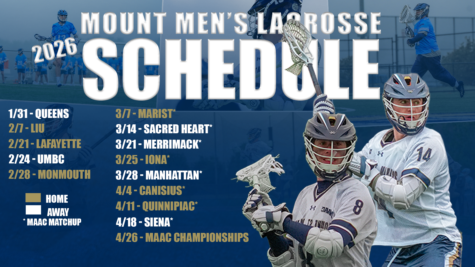 2026 Men's Lacrosse Schedule Graphic