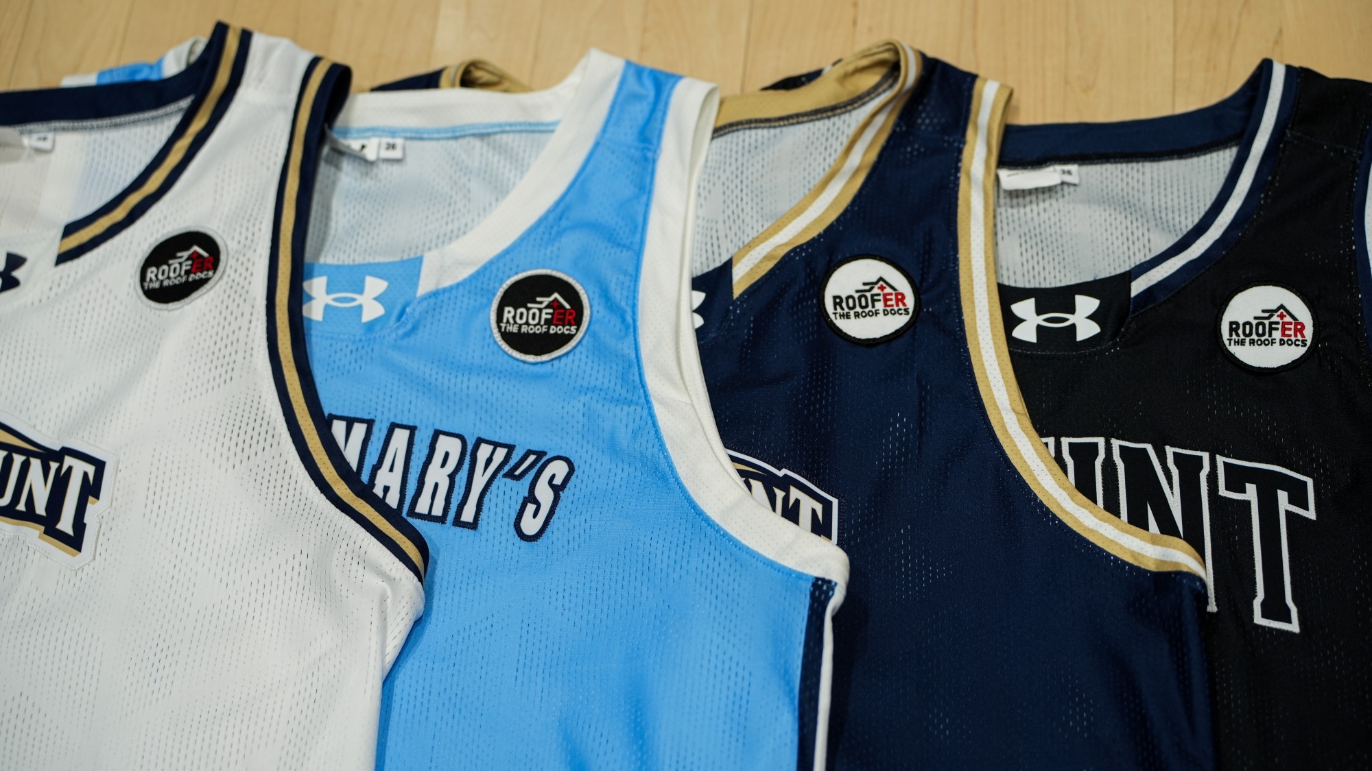 Mount St. Mary's Jerseys Featuring a Patch for sponsor The Roof Docs