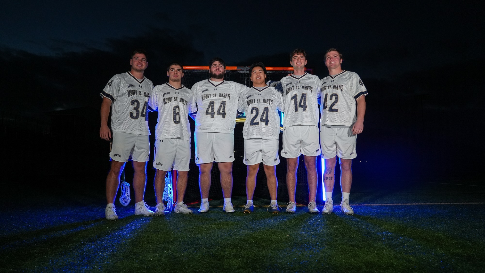 Members of the Mount Men's Lacrosse Team at Media Day