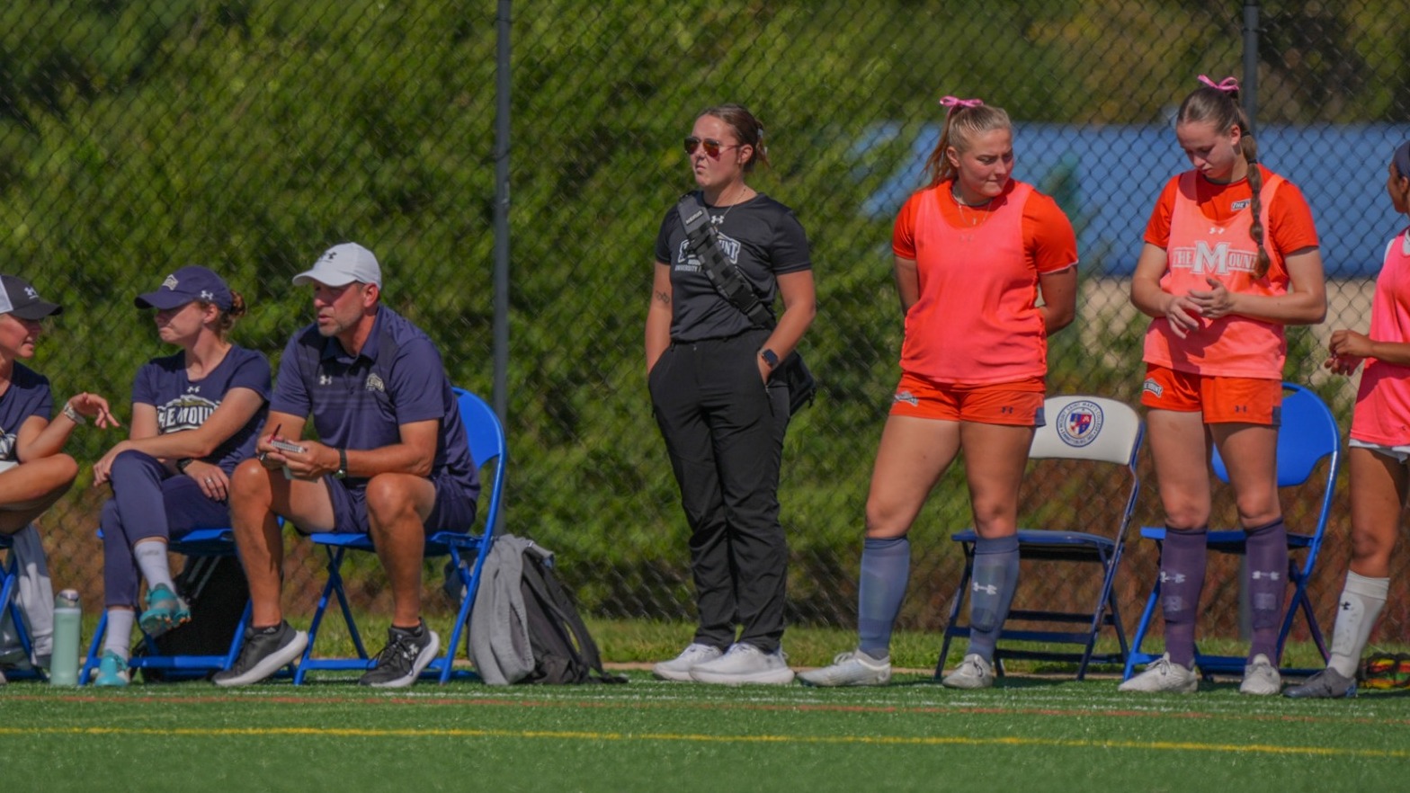 Sydney Hash Overlooking the Waldron Turf During a Women's Soccer Game