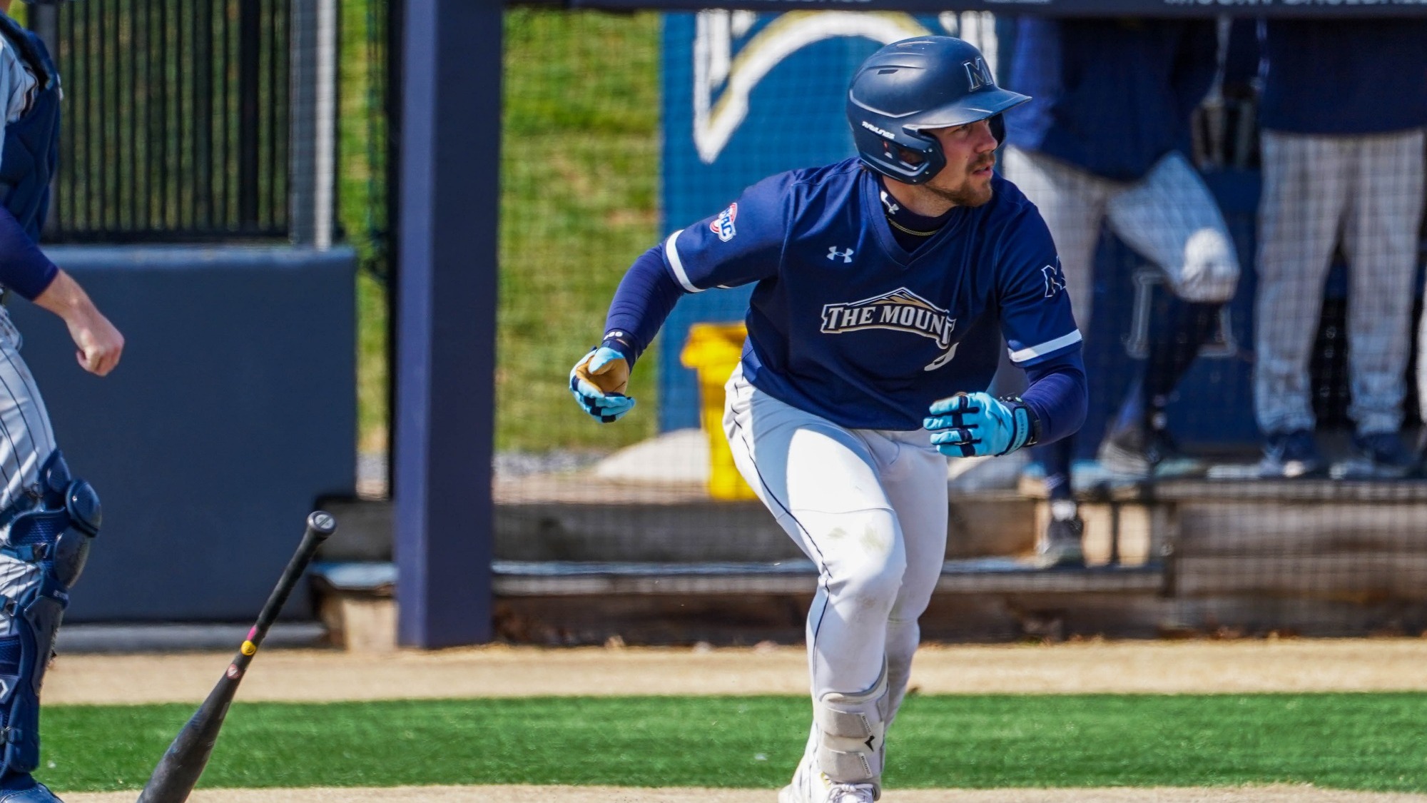 Carson Clark Begins Trot to First Base after making contact