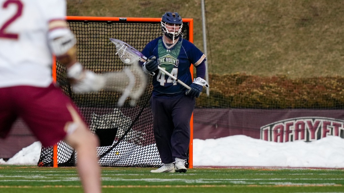 Bennett Wright Stands in the Lacrosse Goal