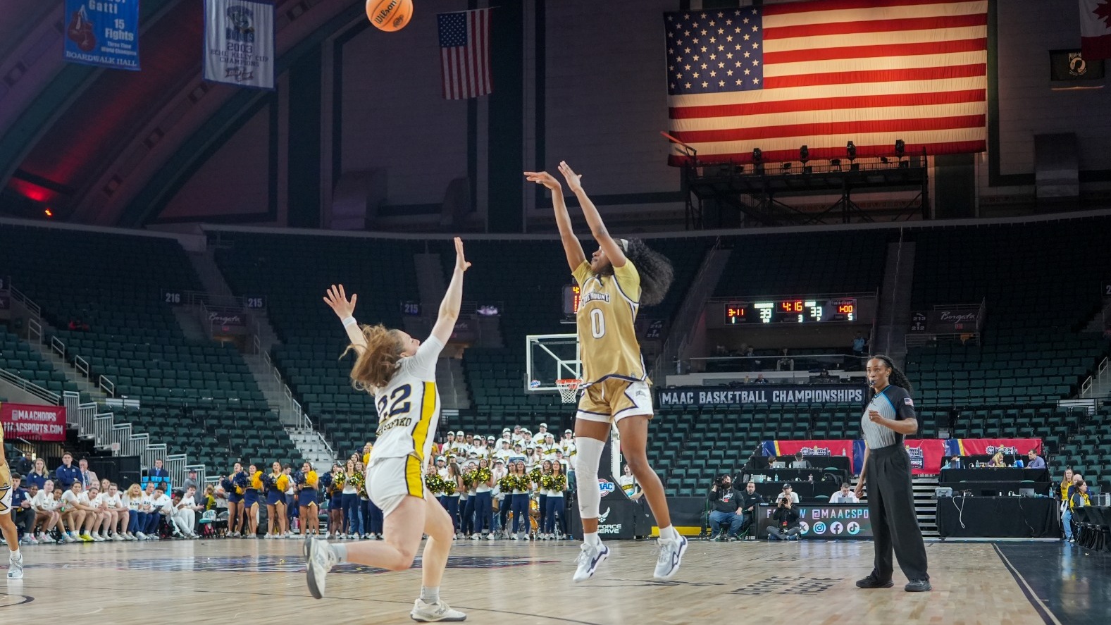 Nyodie Guerard Launches a Three-Pointer in Atlantic City