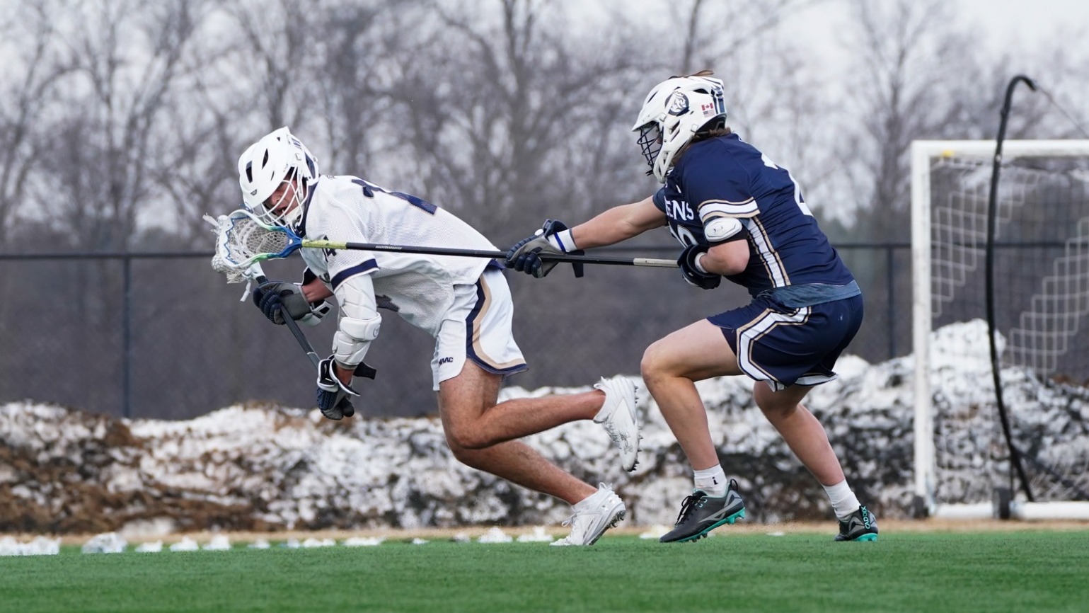 Brody Atkinson Looks to Release the Ball While Falling Down 
