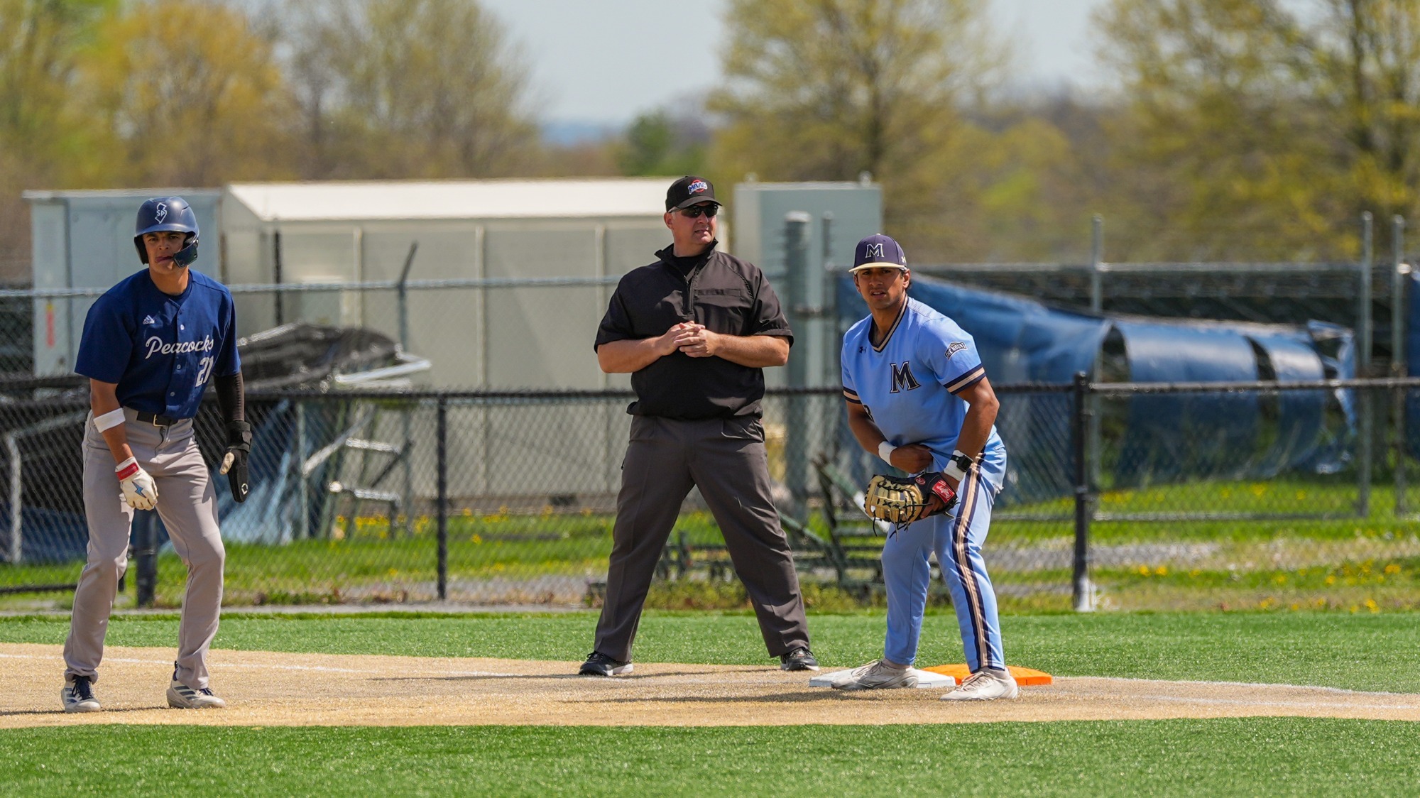 Mendes playing at first base against Saint Pete's 2026