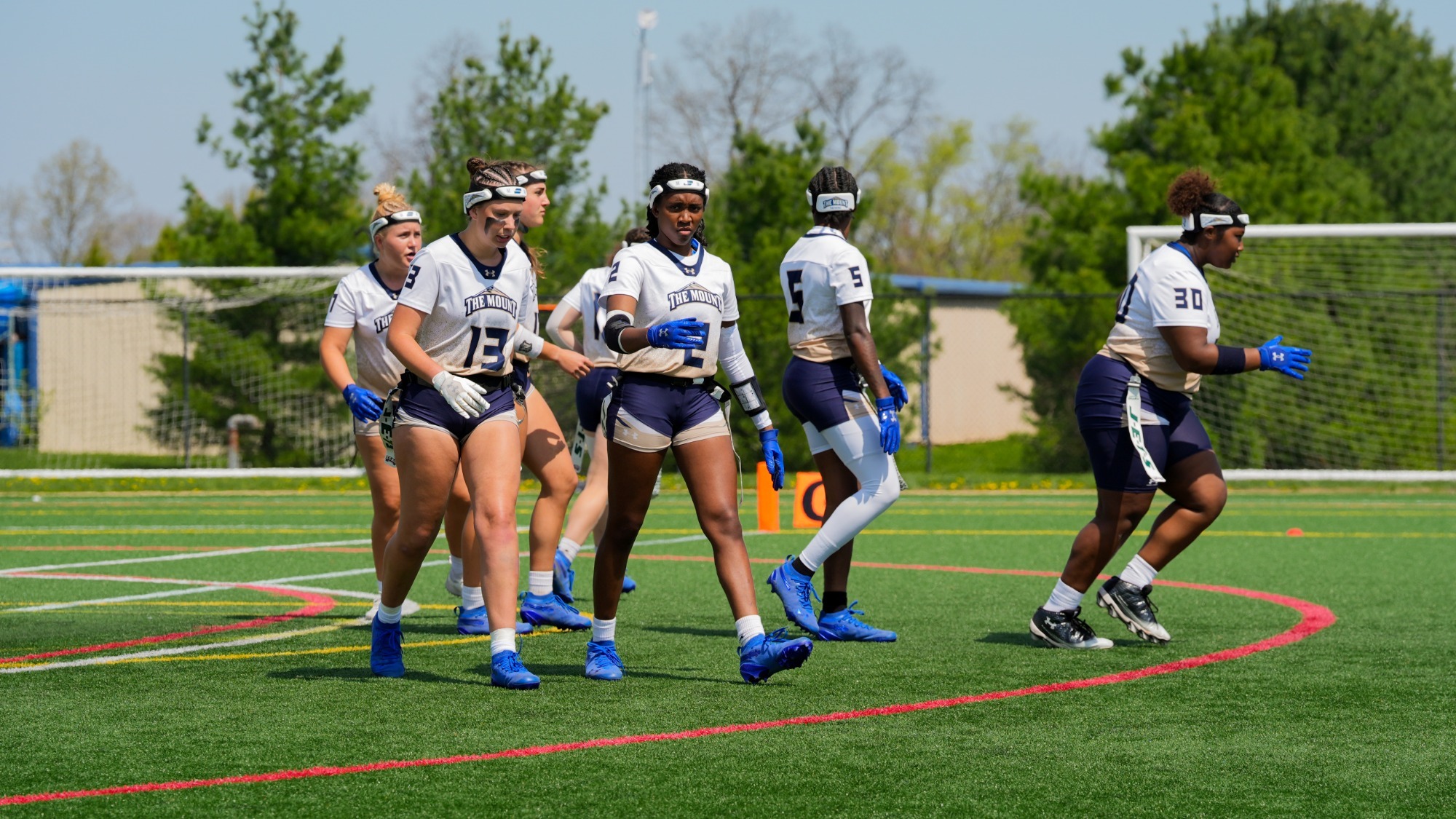 Flag Football Walking Across Field