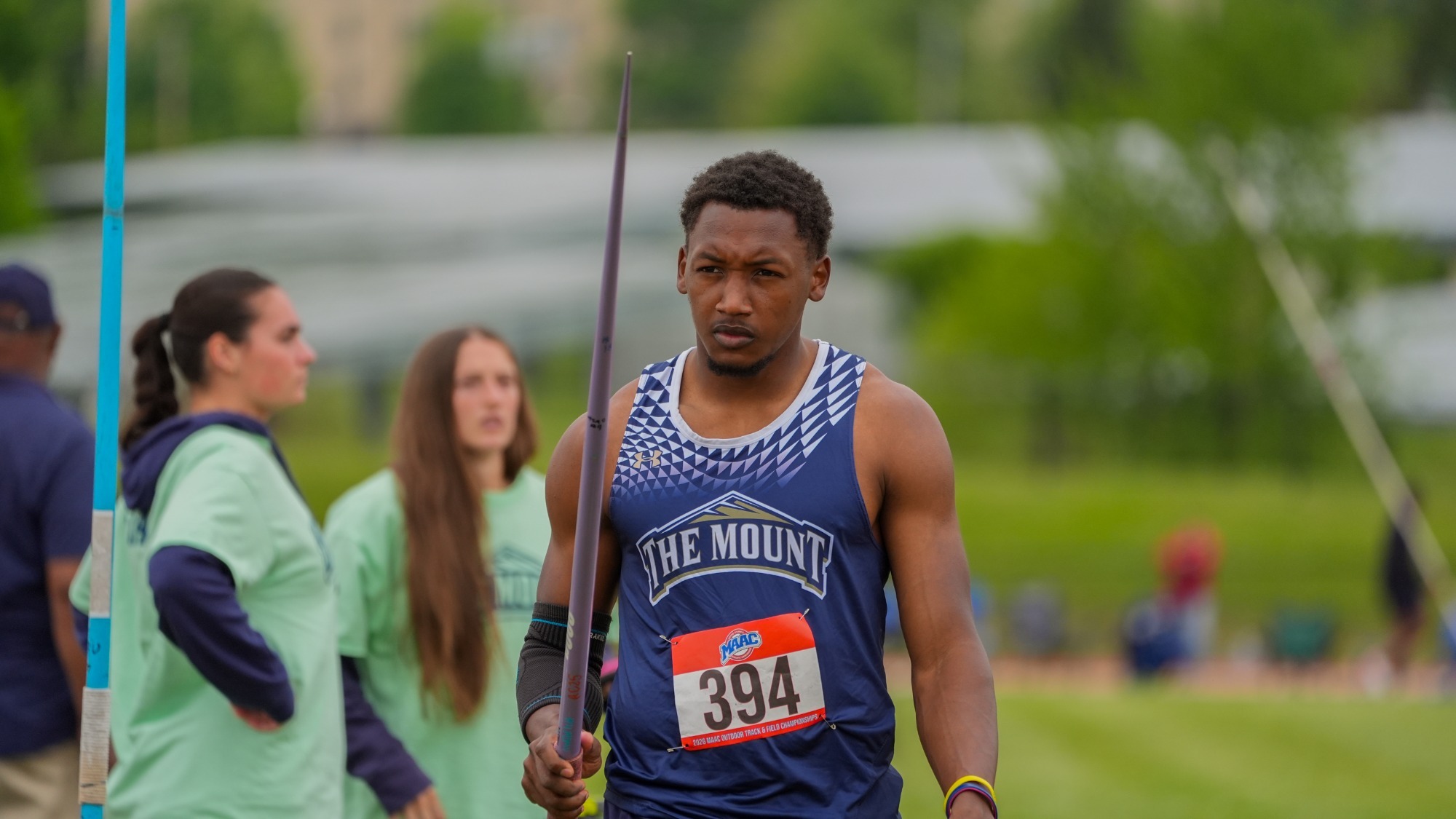 Brandon Falconer Holding the Javelin, Awaiting His Turn