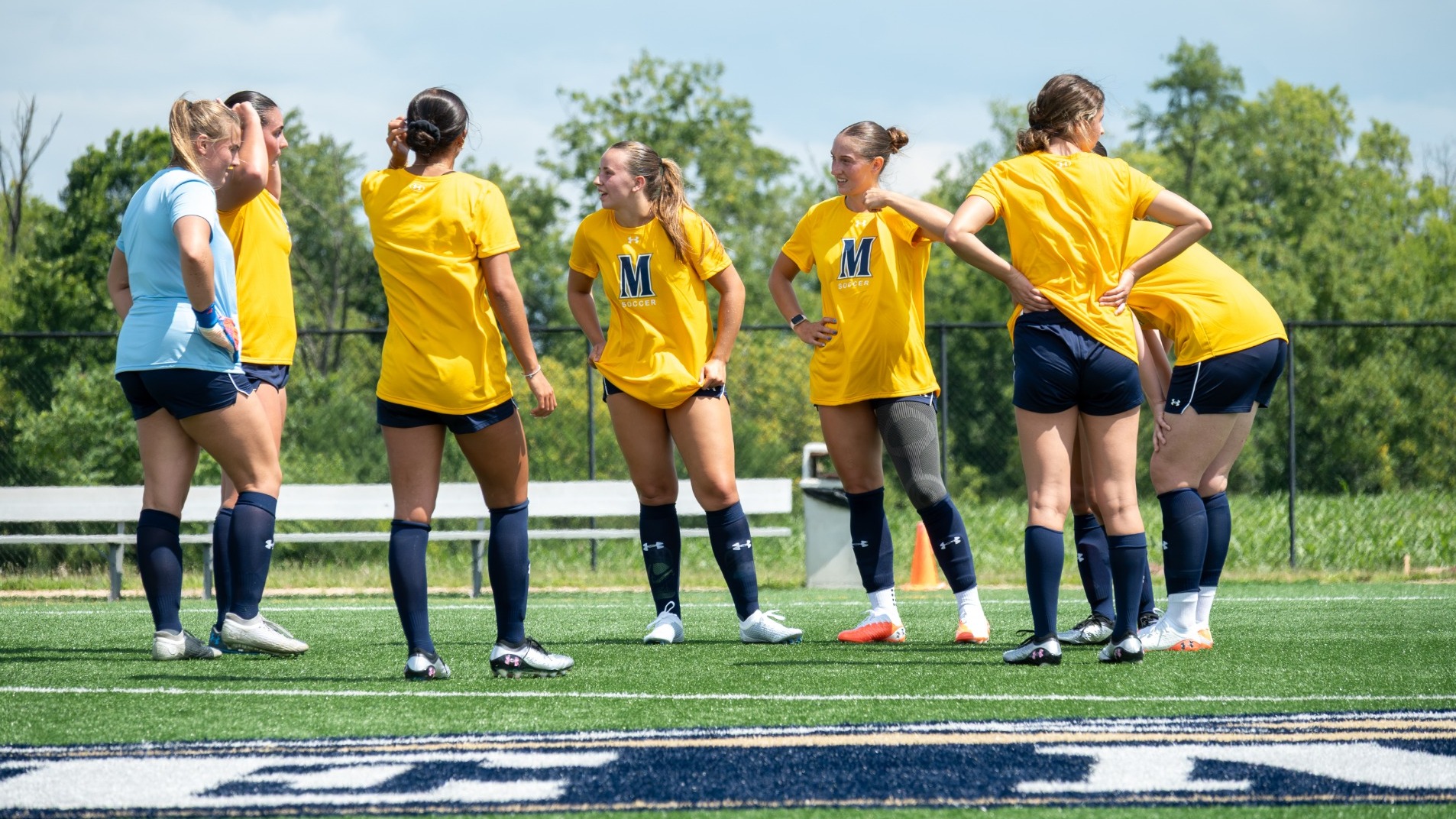 Members of the Women's Soccer Team at Summer Practice