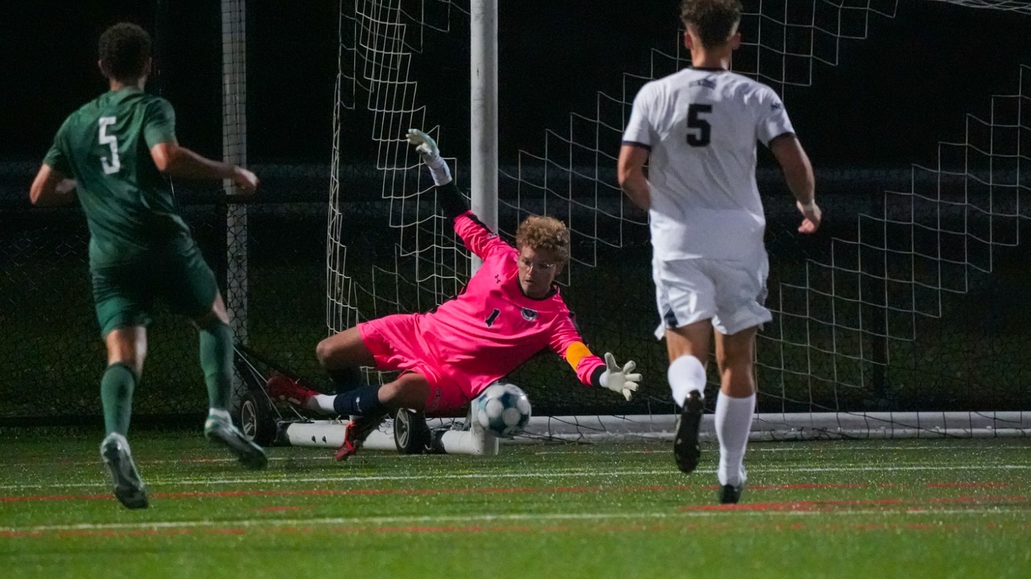 Ryan Collins Makes a Key Save against Binghamton