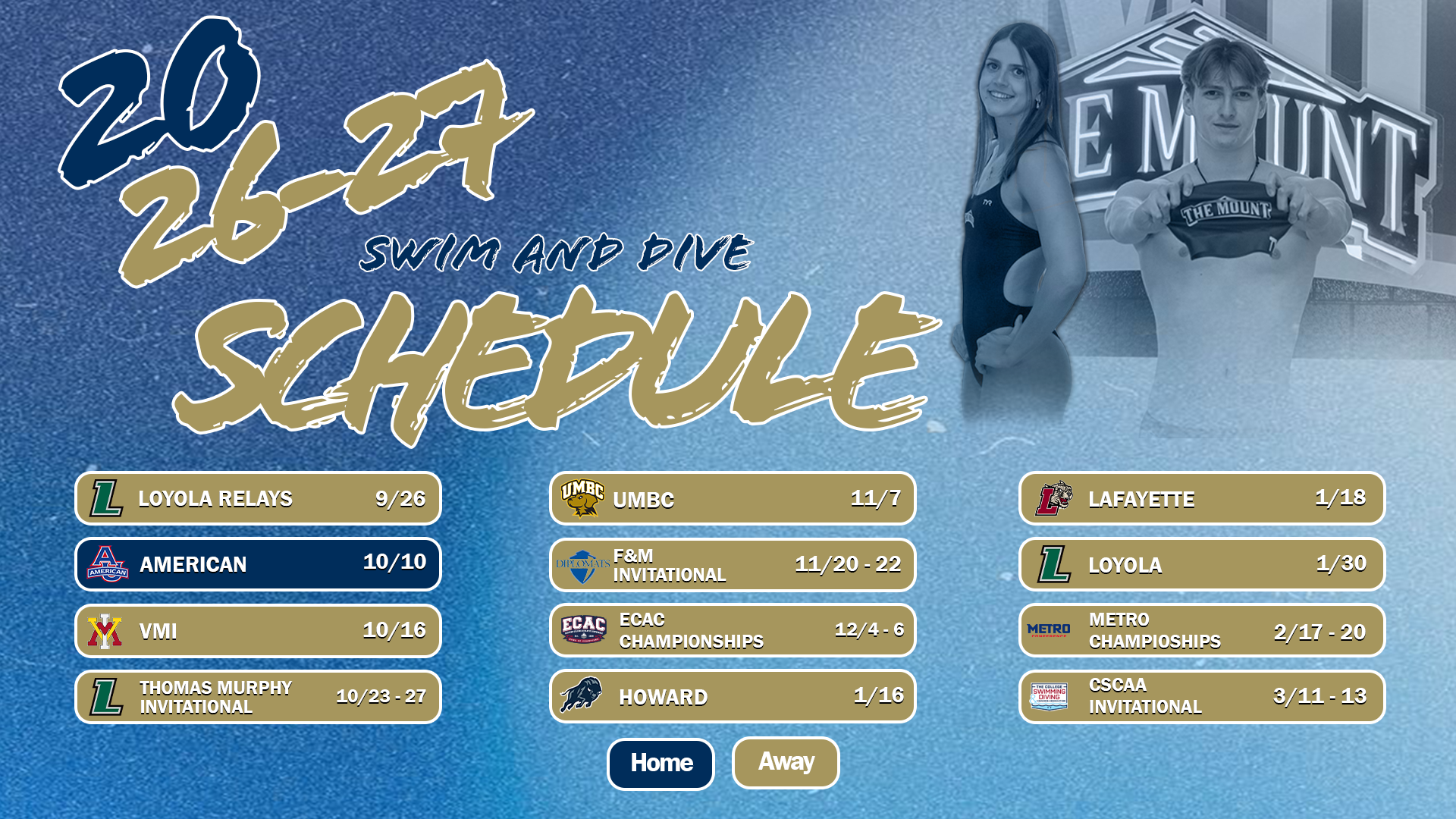 Updated Swim and Dive schedule graphic