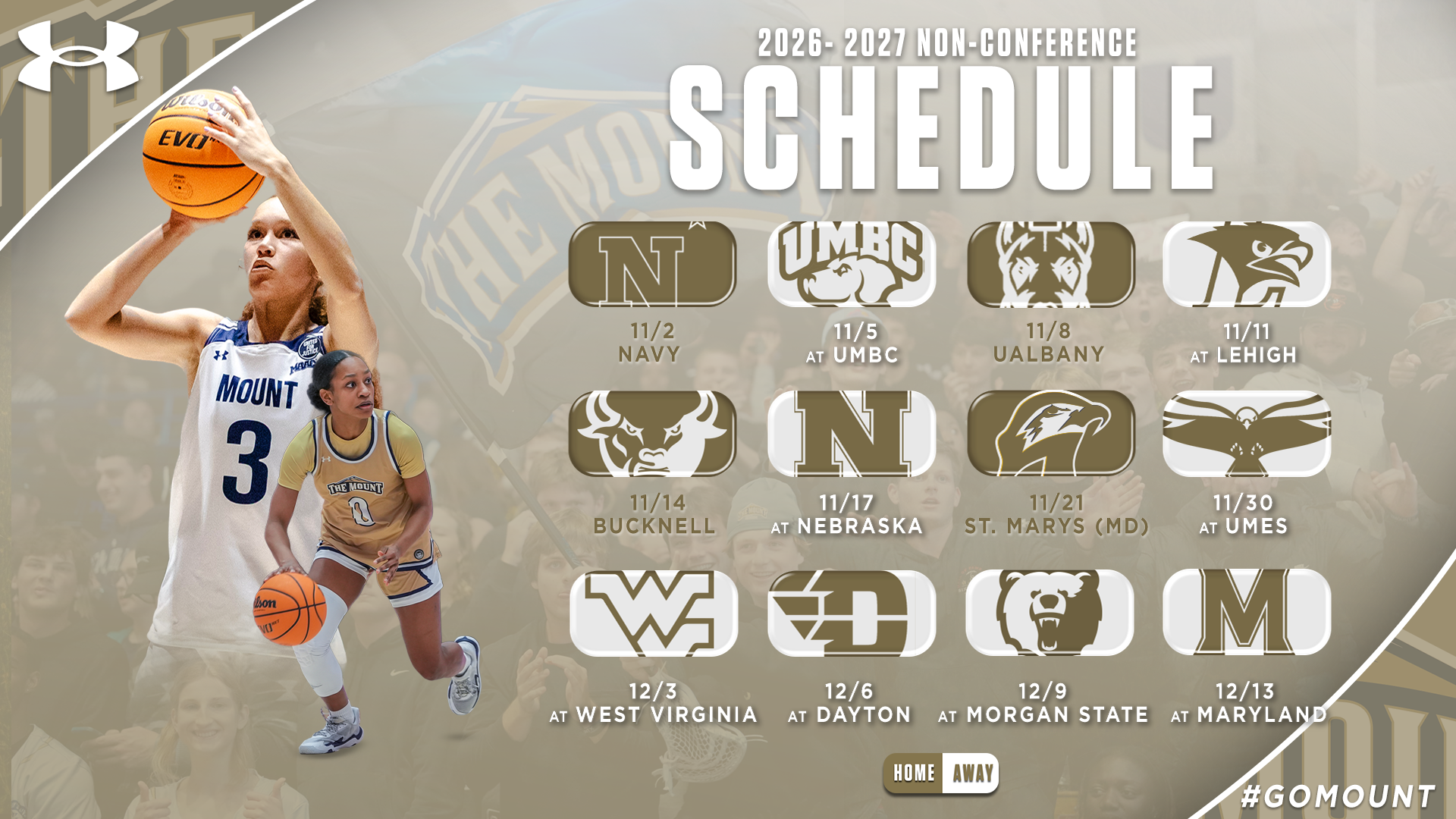 2026-27 Women's Basketball Non-Conference Schedule Graphic