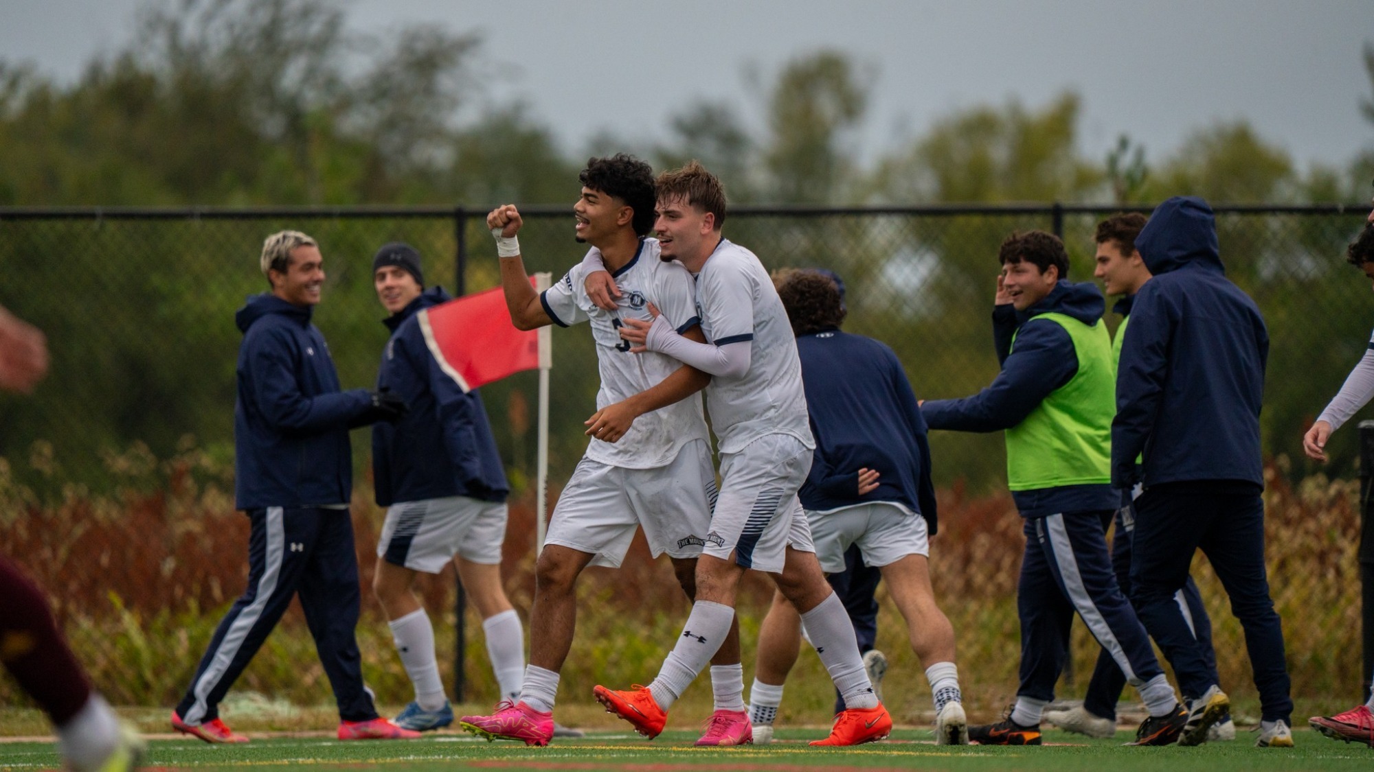 Christian Kyriacou and Oliver Barta Embrace after a Goal