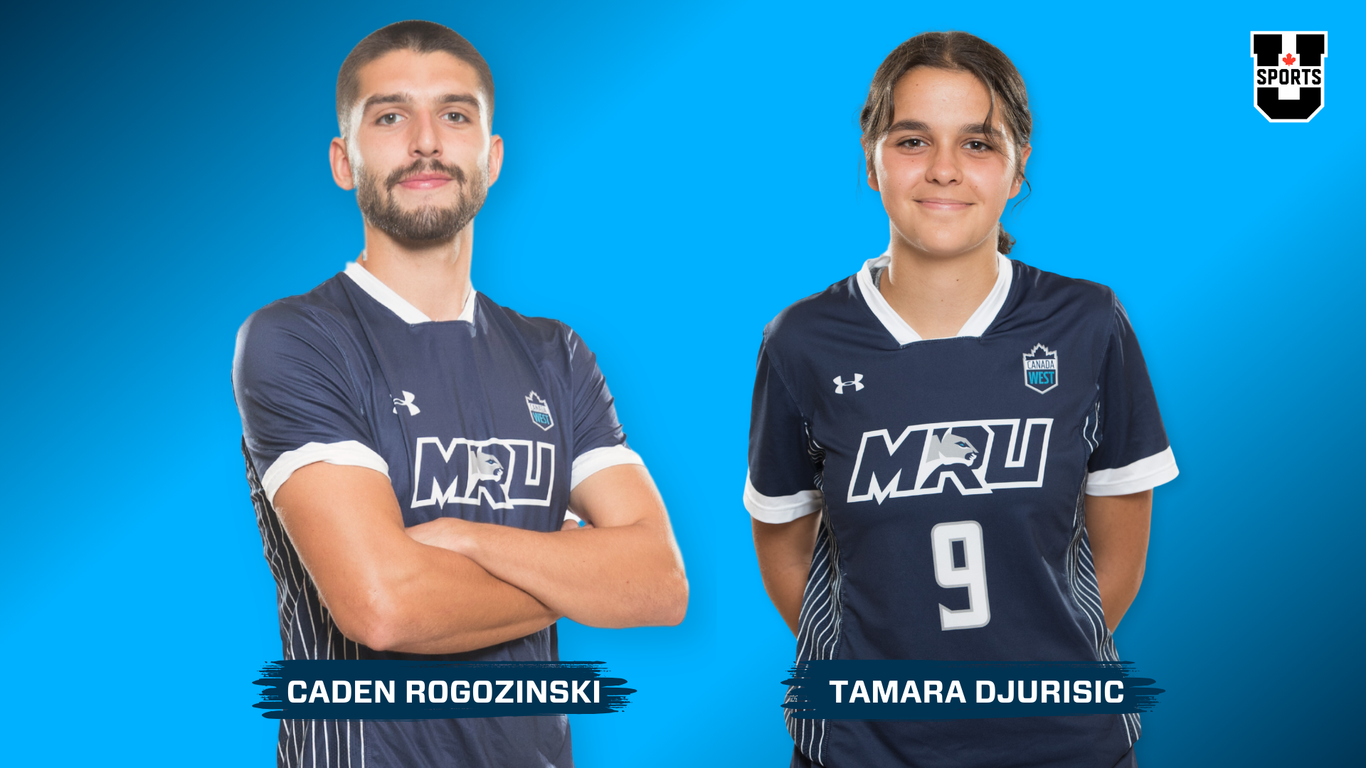 Caden Rogozinki And Tamara Djurisic Receive U SPORTS Soccer Recognition Caden rogozinki and tamara djurisic receive u sports soccer recognition
