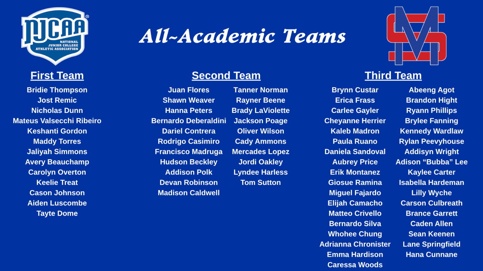 69 All-Academic Members - MSC 2025-26