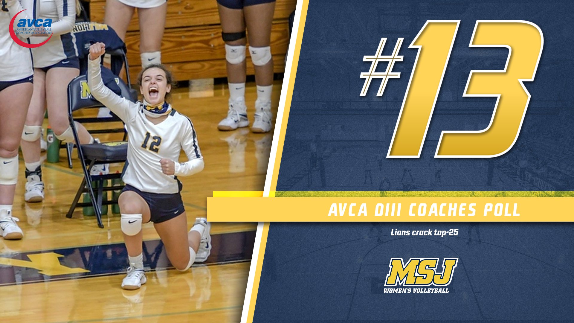 Women's Volleyball Checks in at 13 in AVCA DIII Coaches Poll Mount