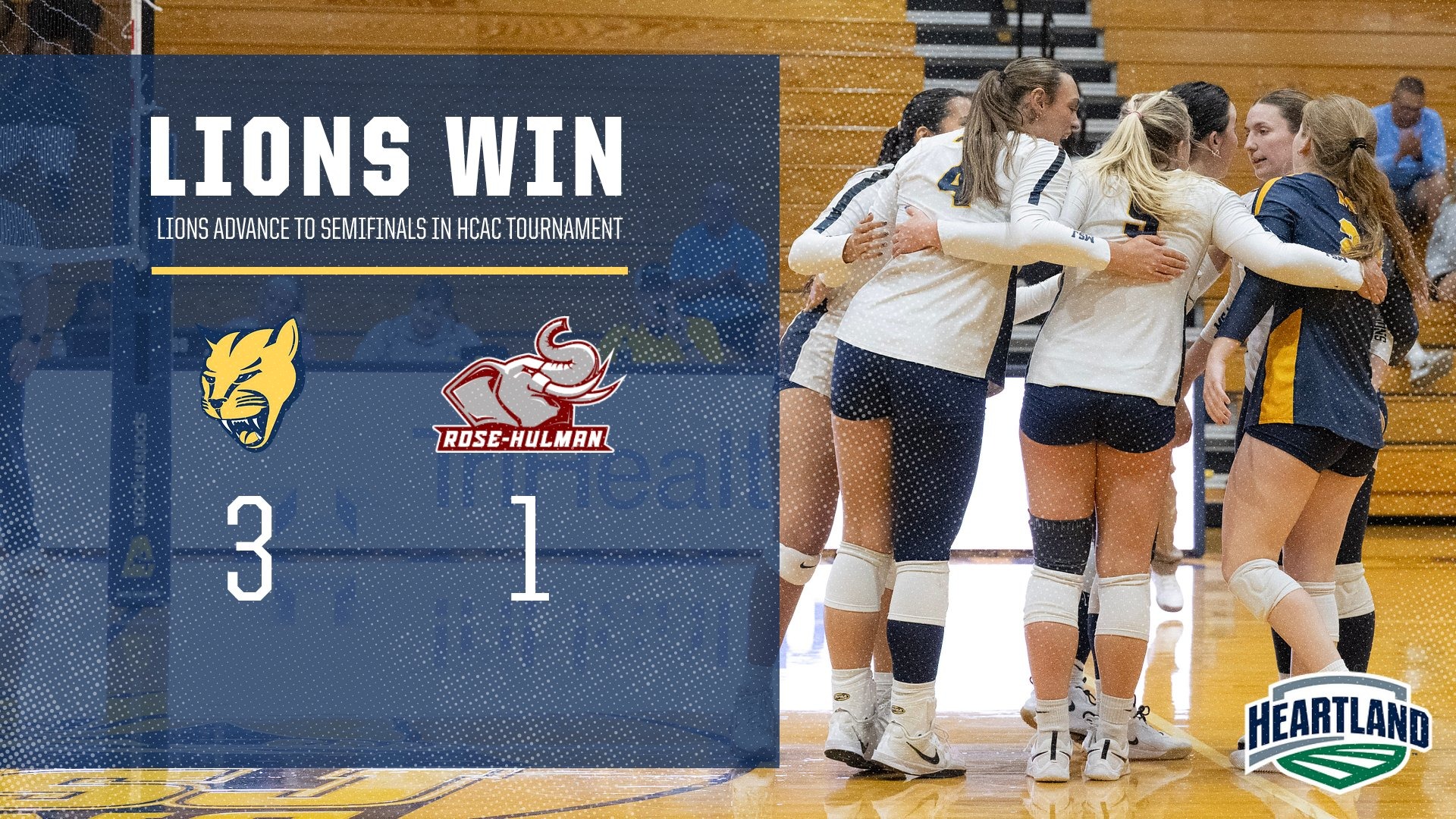 Lions defeat Rose to advance to semifinals in reverse sweep 3-1. 