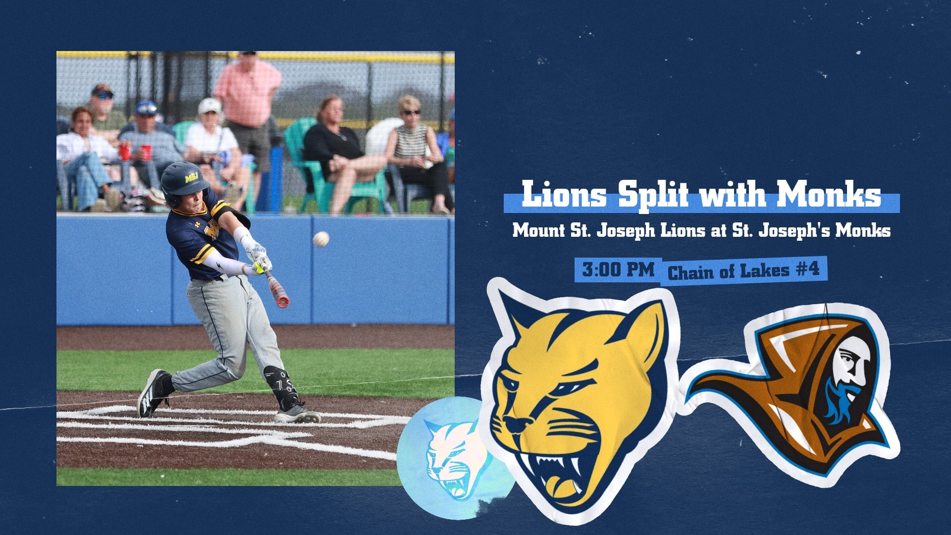 Lions Split with Monks (Baseball)