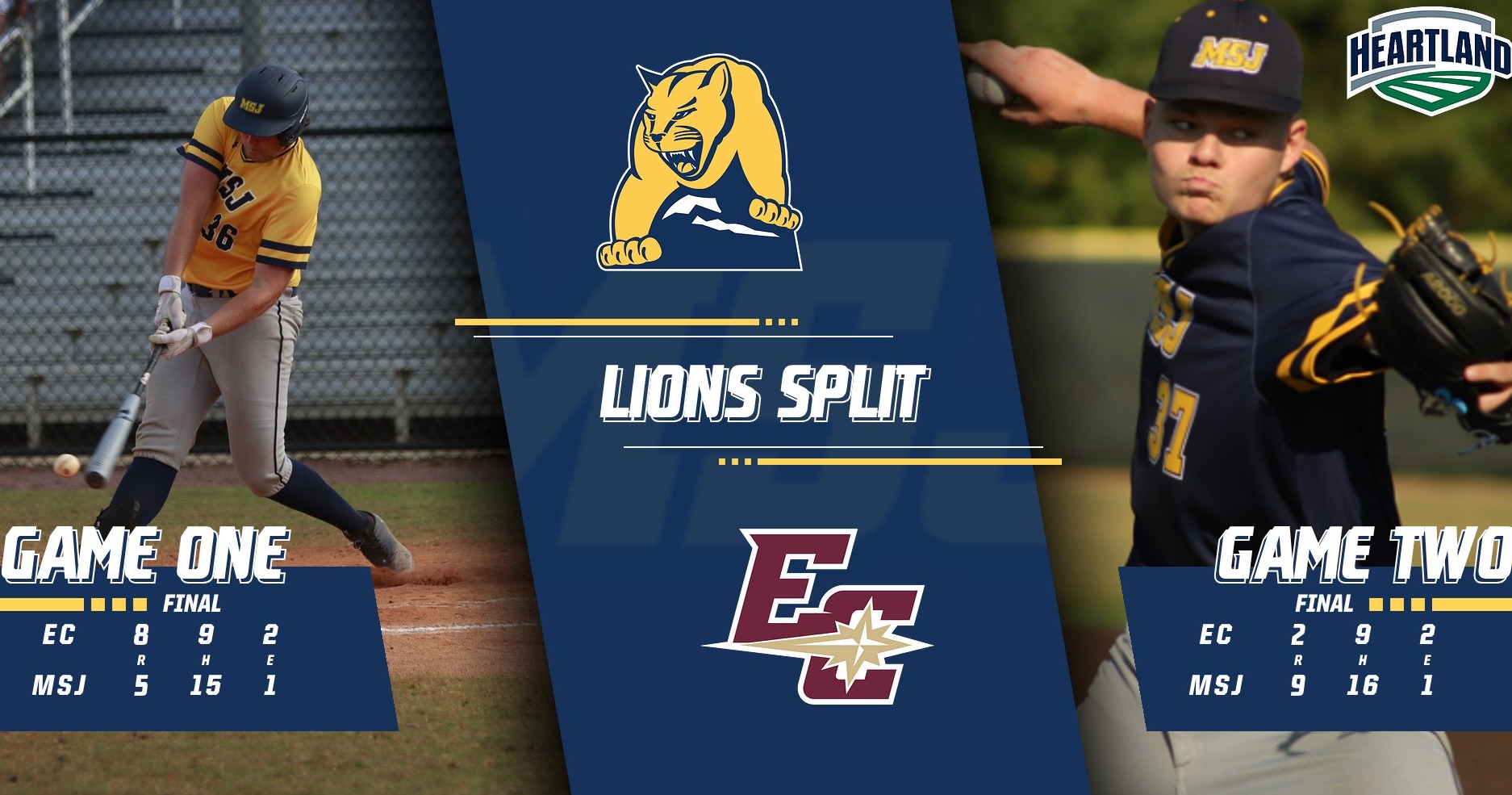 Baseball Splits Double-Header with Earlham