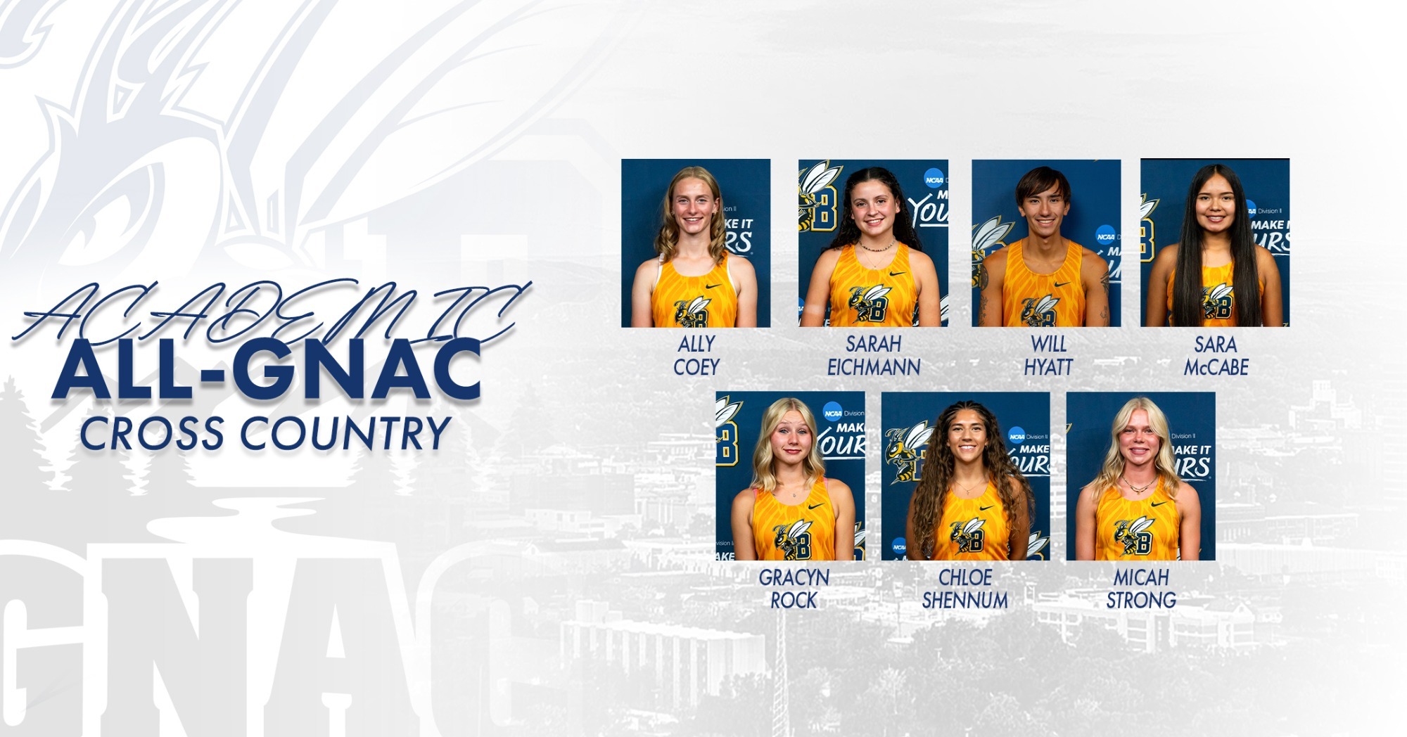 MSUB cross county's academic all-gnac selections